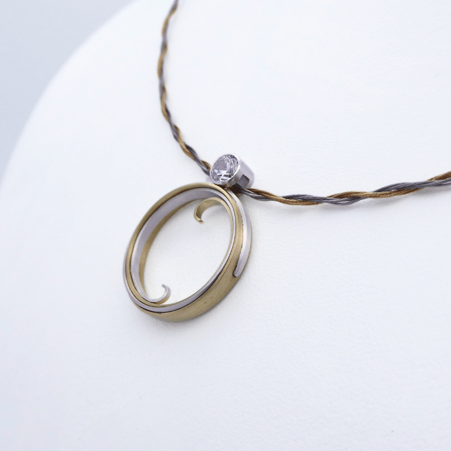 Bound Unity Faceted Necklace (medium) - Silver & Brass