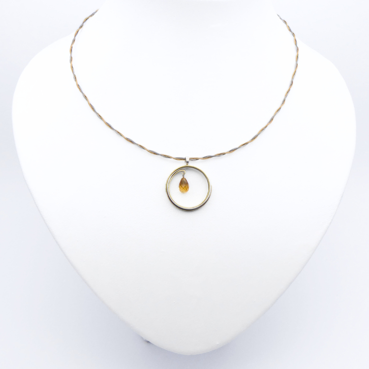 Bound Unity Citrine Necklace - Silver & Brass