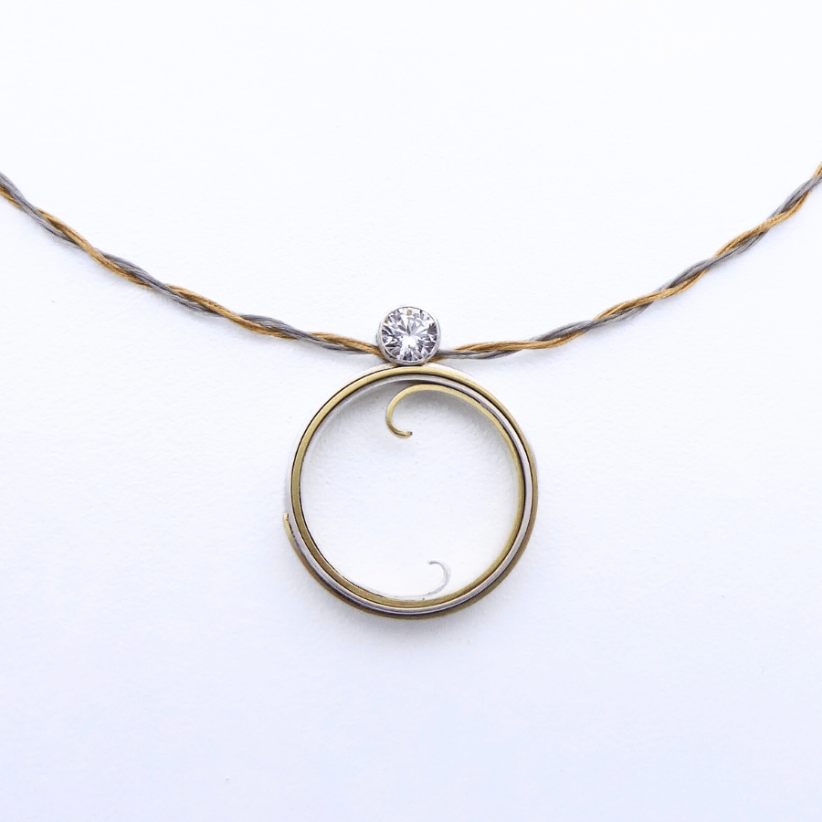 Silver & Brass Faceted Necklace