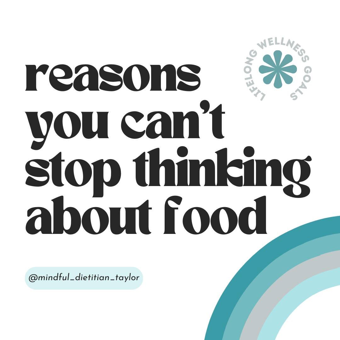 Are you thinking about food constantly? 🤔

Here are some very likely reasons why..and no, it's not because you're &quot;addicted&quot; or something is wrong with you! 
. 
Eating enough, enjoying a variety of food groups on your plate most of the tim