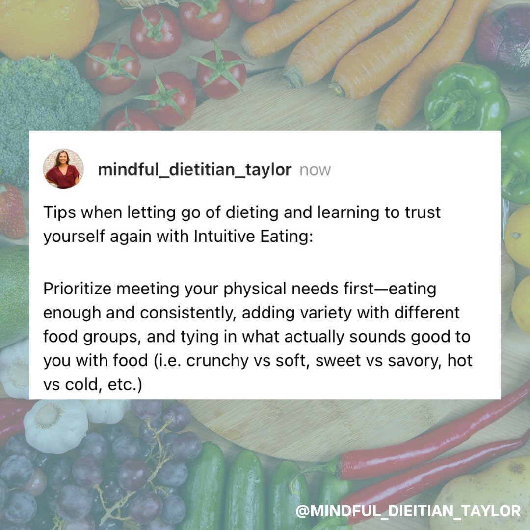 Intuitive Eating is a process of letting go of rigid control over your eating habits..in the best and most freeing way possible 🤍
.
Watch my FREE Food Freedom Training to learn how to implement Intuitive Eating into your life without feeling like yo