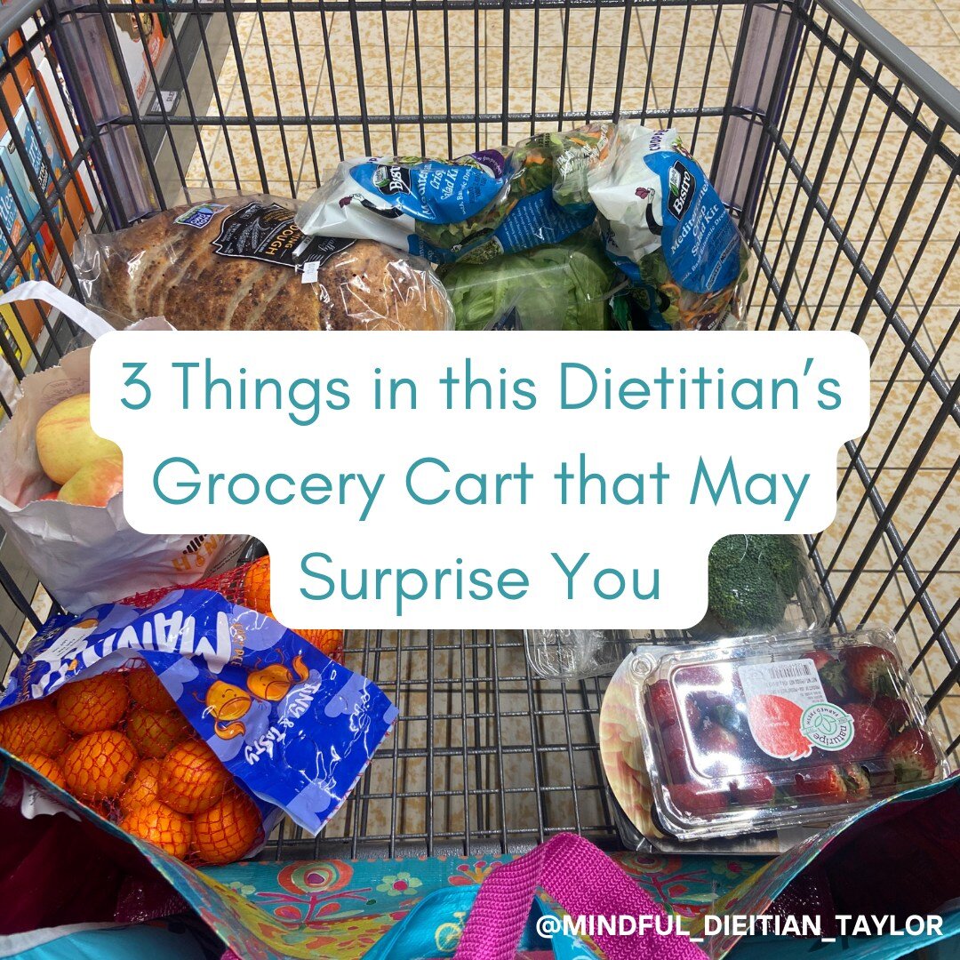 Things I got at the grocery store this week that may surprise you #RegisteredDietitian 
.
Candy, convenience food, and dairy are not &quot;bad&quot;, they are delicious, CONVENIENT (aka less energy/stress), and sometimes more affordable
. 
Also, this