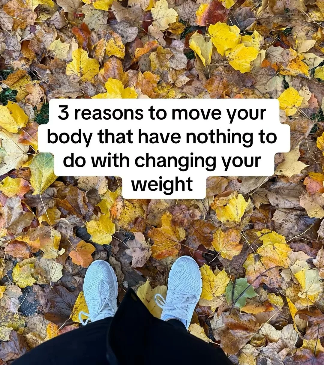 3 reasons to move your body that have nothing to do with your weight 
.
Joyful movement is joyful because there&rsquo;s not all the pressure to have it be perfect or reach a perfect size

It&rsquo;s about moving your body in ways you enjoy because:
-