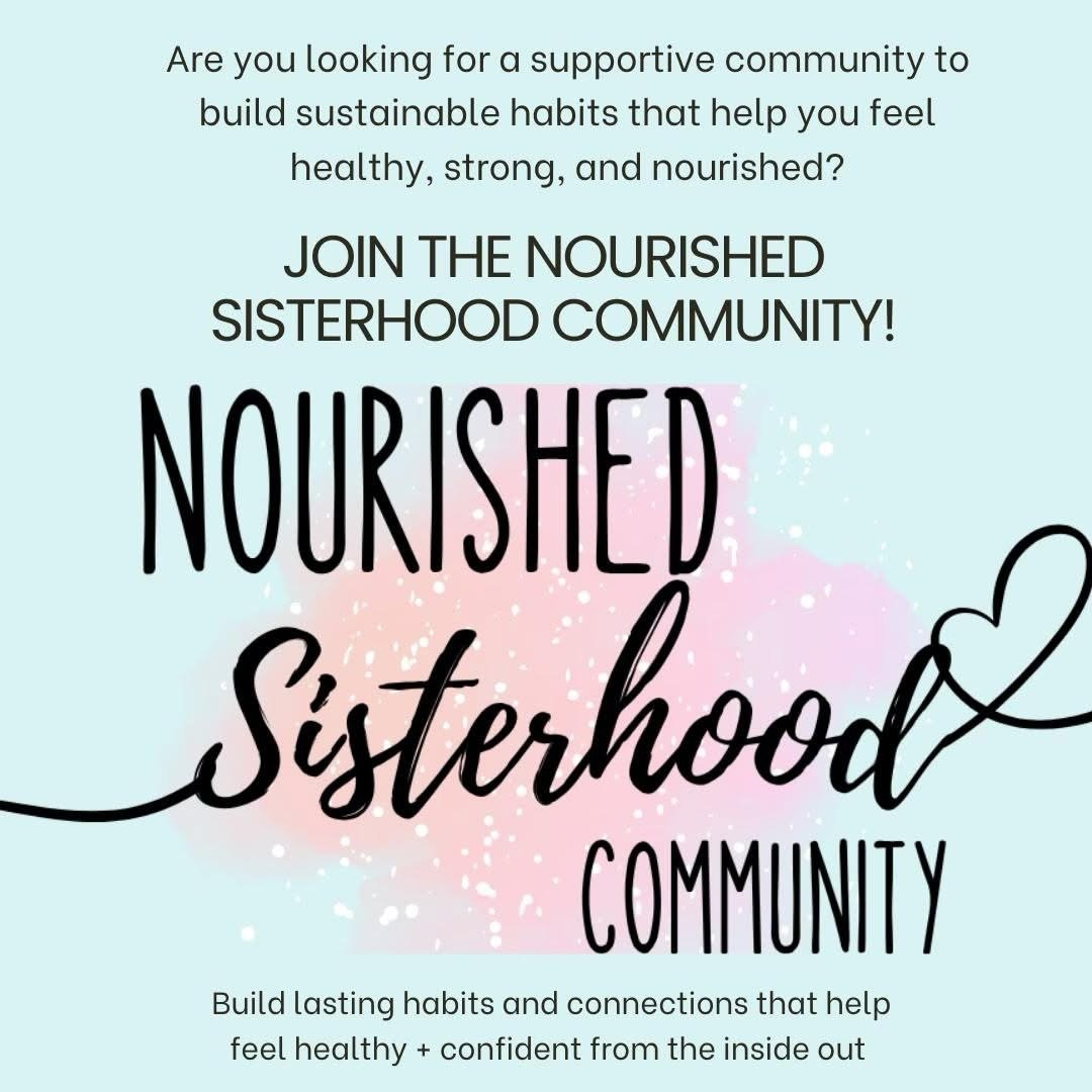 Looking for a community to help you stay grounded and mindful with food as the holidays roll in? 🍂✨

For a limited time, new members get a FREE 1:1 session with me to help you set personalized goals for the season!

Inside the Nourished Sisterhood, 