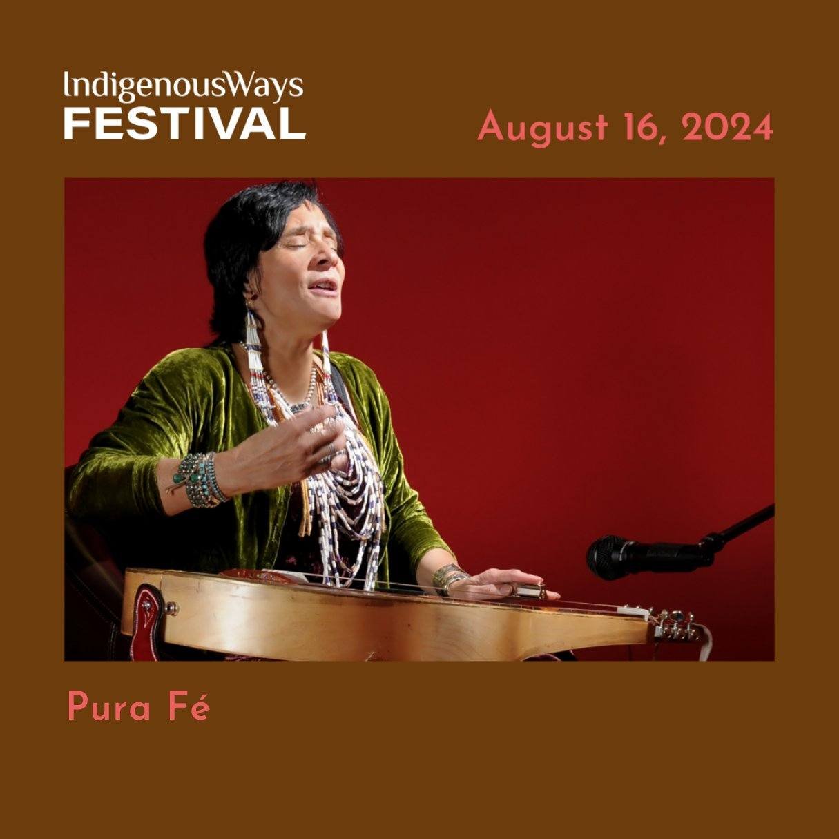 Get ready to let the music of @pura._fe take you away this August 16th! 

Pura F&eacute;, hailing from the #Tuscarora and #Taino Nations, is the founder of the women's a cappella group #Ulali.

Pura F&eacute;&rsquo;s incredible storytelling and activ