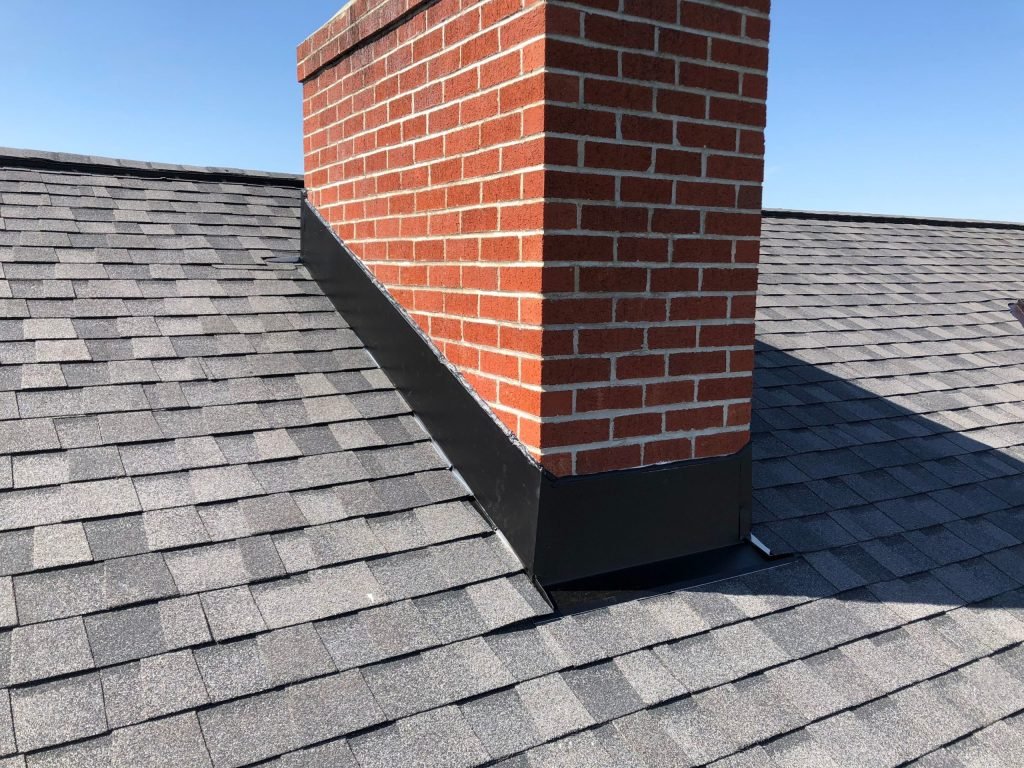 Roof flashing inspection chimney Ontario home