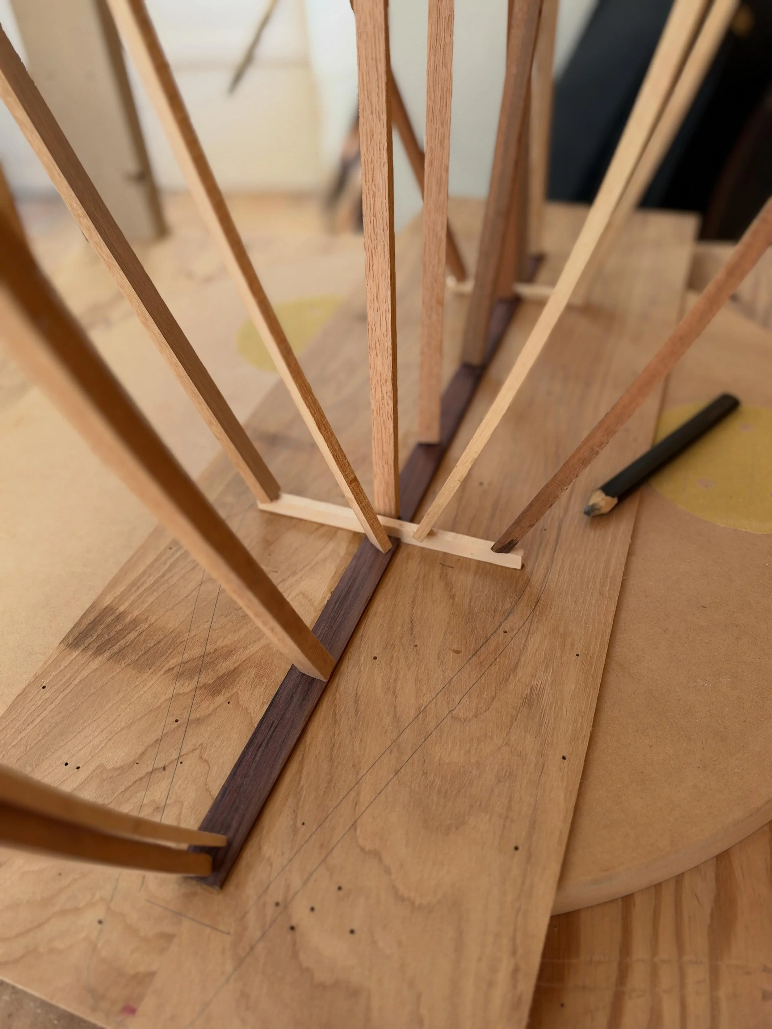 Brace yourselves! 

The bracing for this proto dulcimer got glued up today. Install tomorrow!