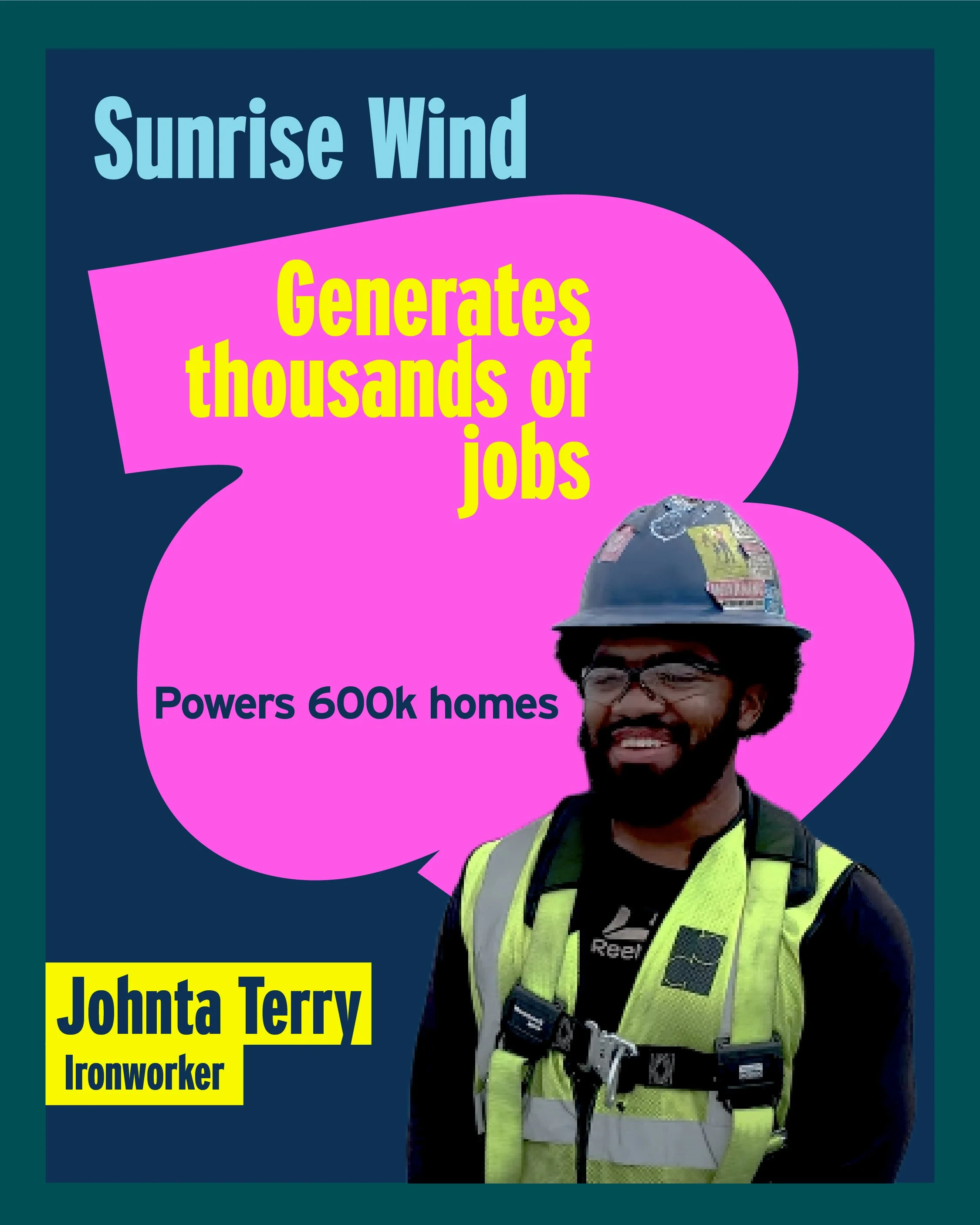 Carousel graphic [1/3], [2/3], [3/3]: Offshore wind benefits for New York communities.