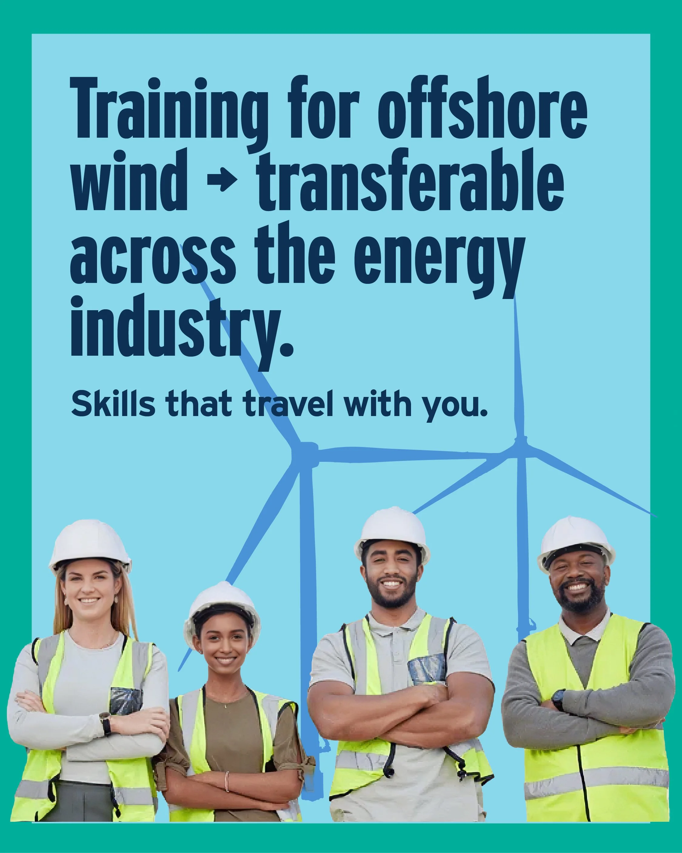 Social graphic: Your existing skills are transferable to the offshore wind industry.