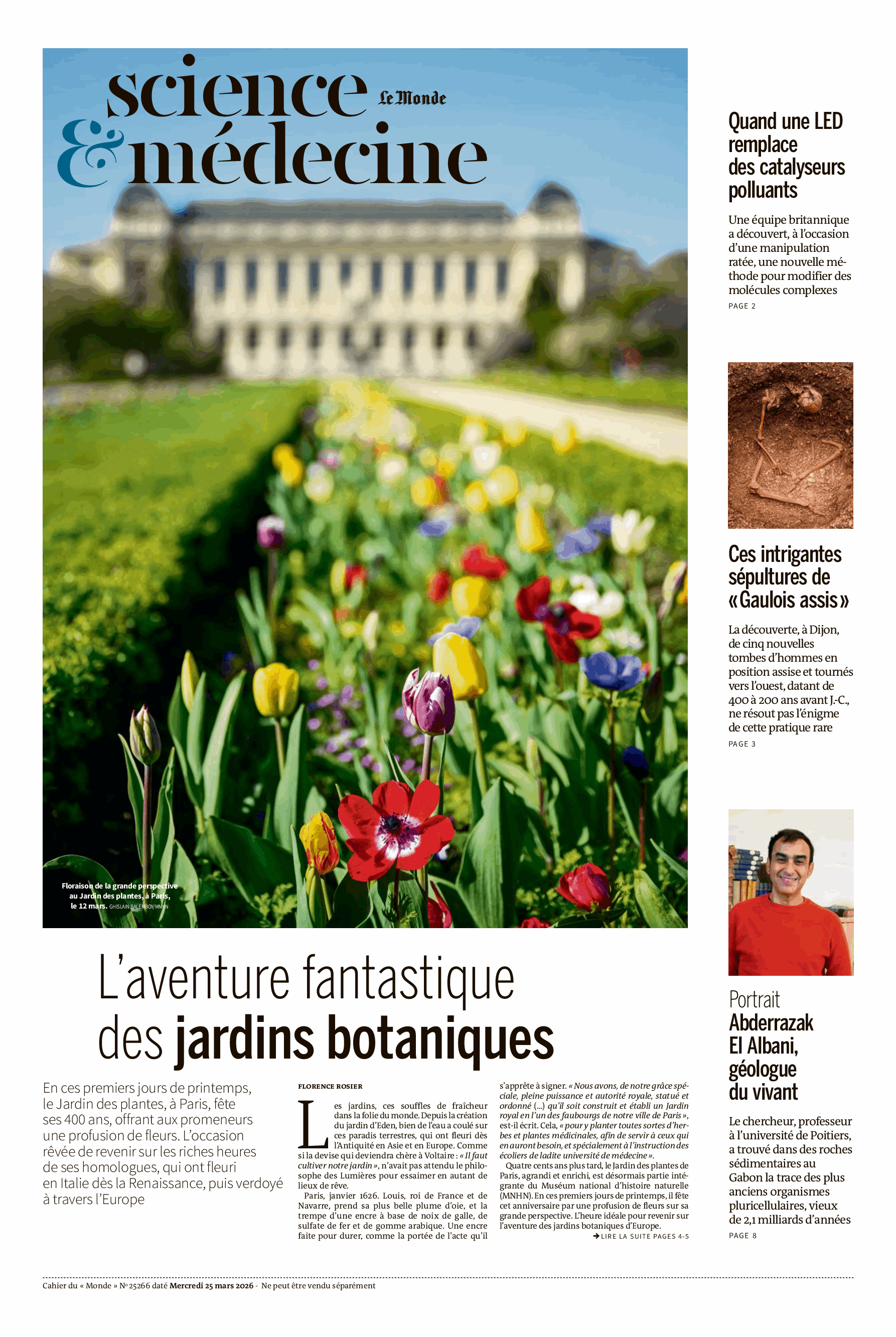 Flowering in the grand perspective - Le Monde Science & Médecine, March 25th, 2026
