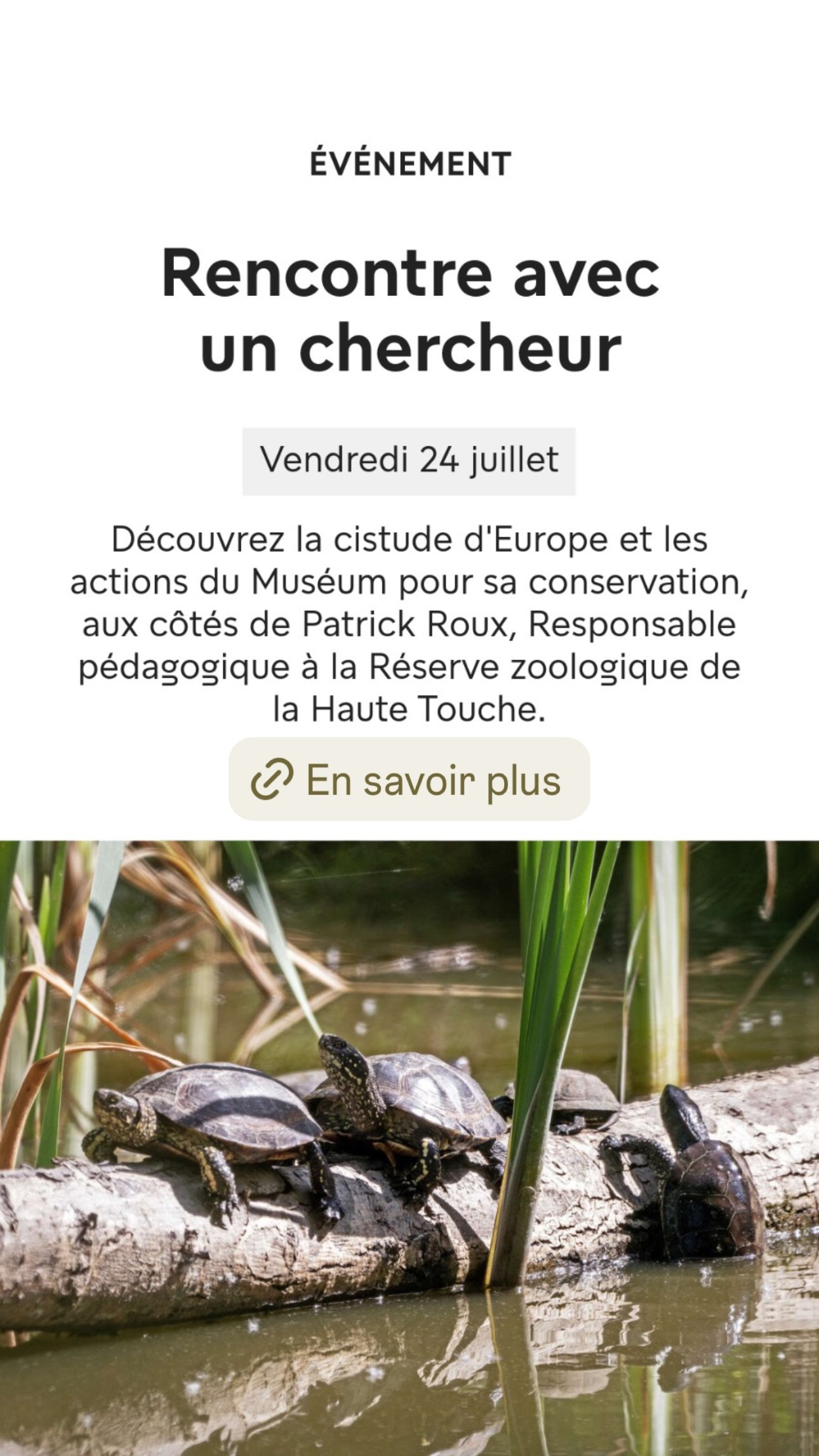 2026 Instagram story for the Zoo de Paris, MNHN, Paris