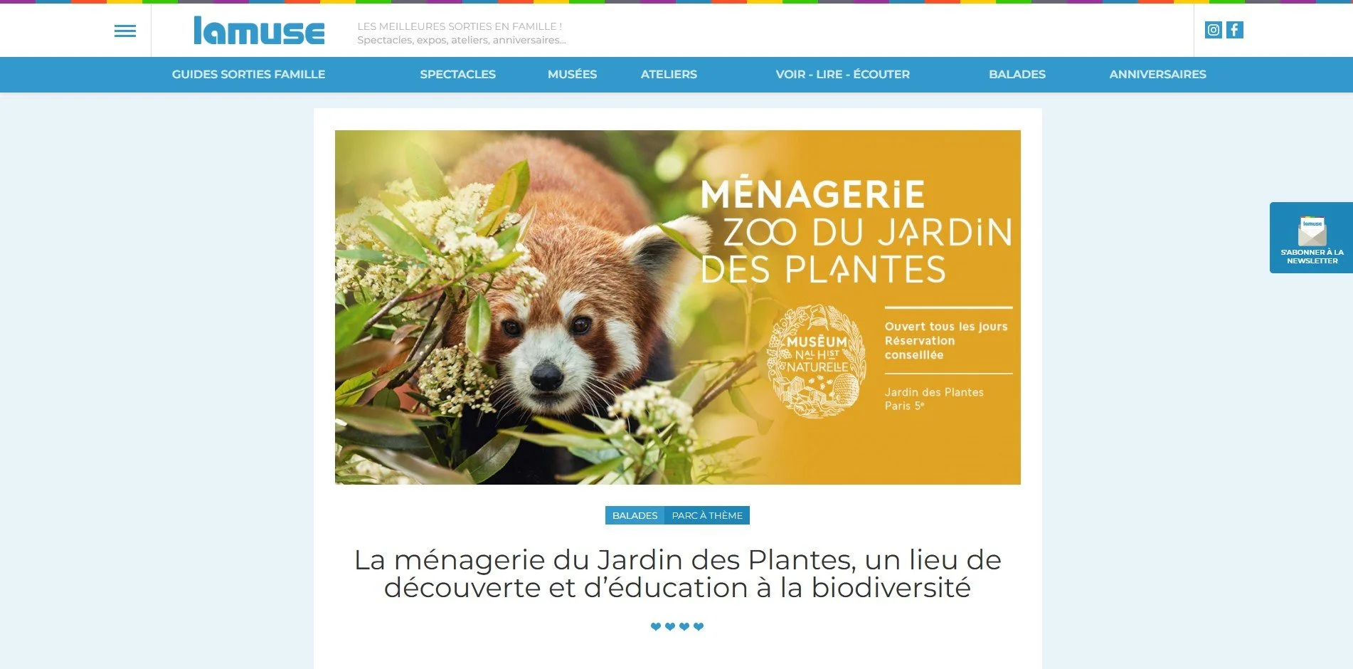 Ménagerie du Jardin des Plantes, La Muse website, 2026