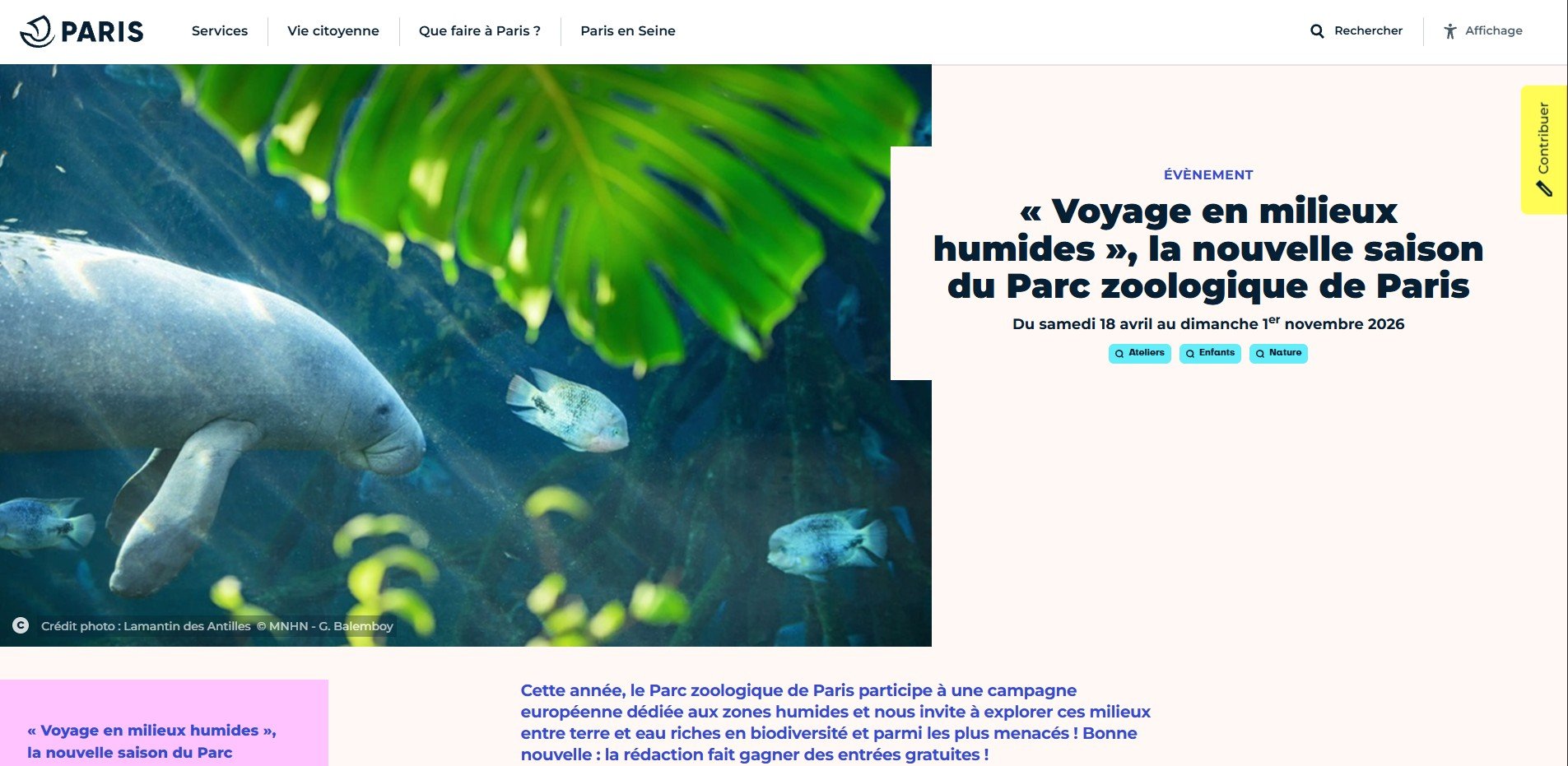 Paris city website, 2026