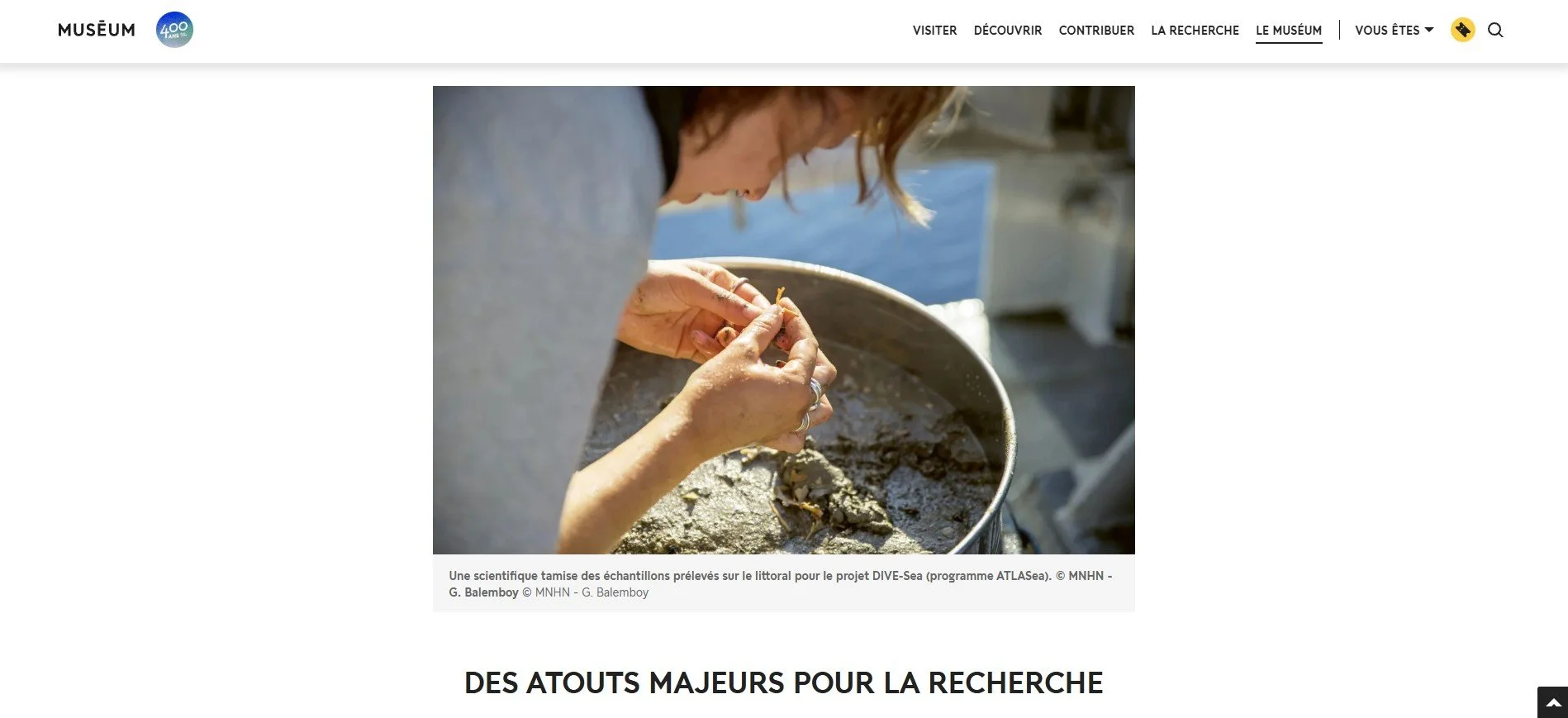 Le Muséum website, 2026