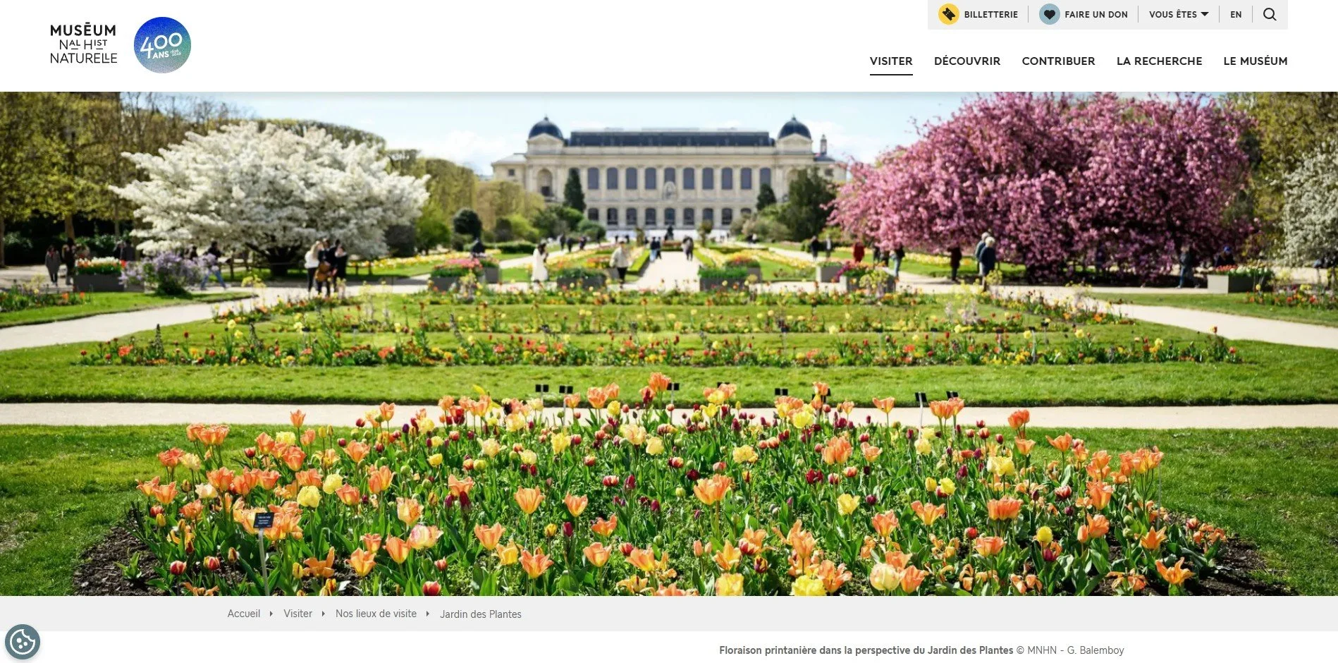 Jardin des Plantes page - MNHN website, MNHN, Paris - 2026