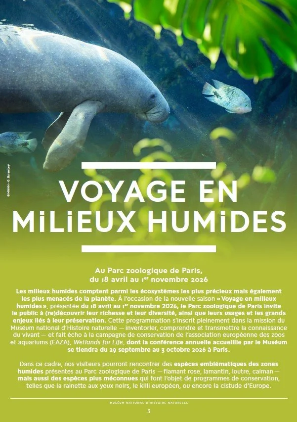 2026 season at the "Zoo de Paris", MNHN, Paris - press release - April 2026