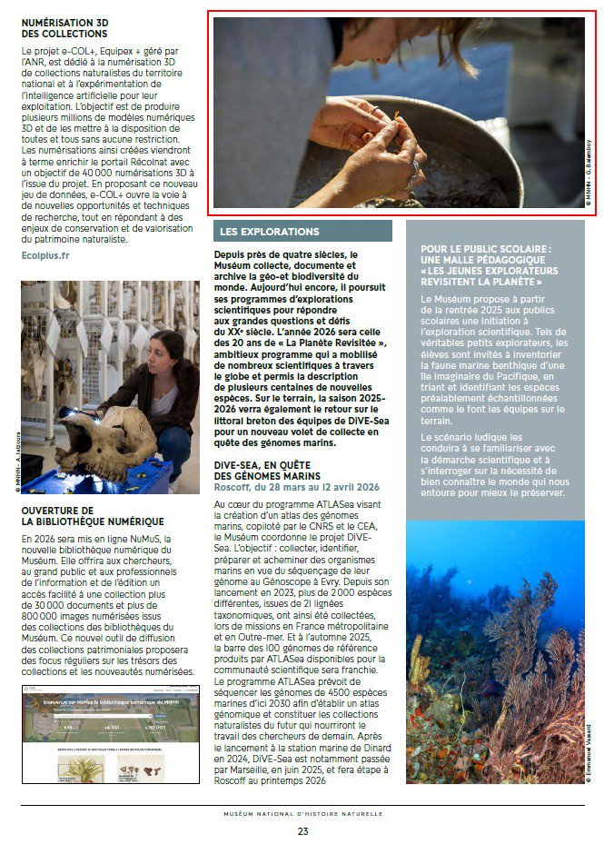 Museum press release 2025, MNHN, Paris