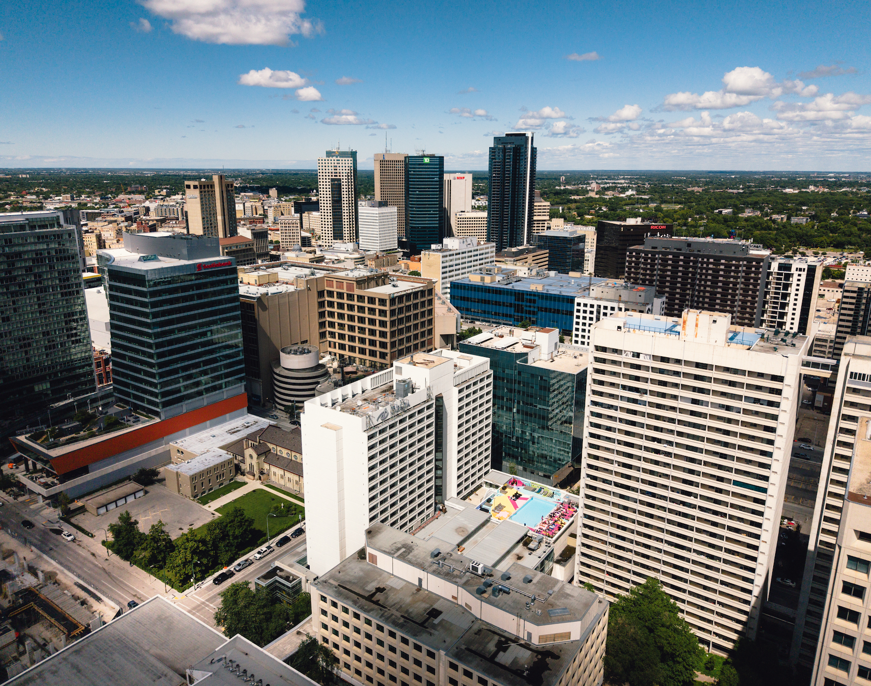 birds eye view of the delta rooftop.