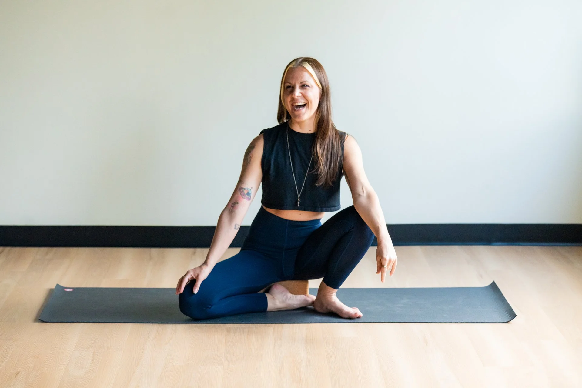 Jessica Ryan seated yoga posture
