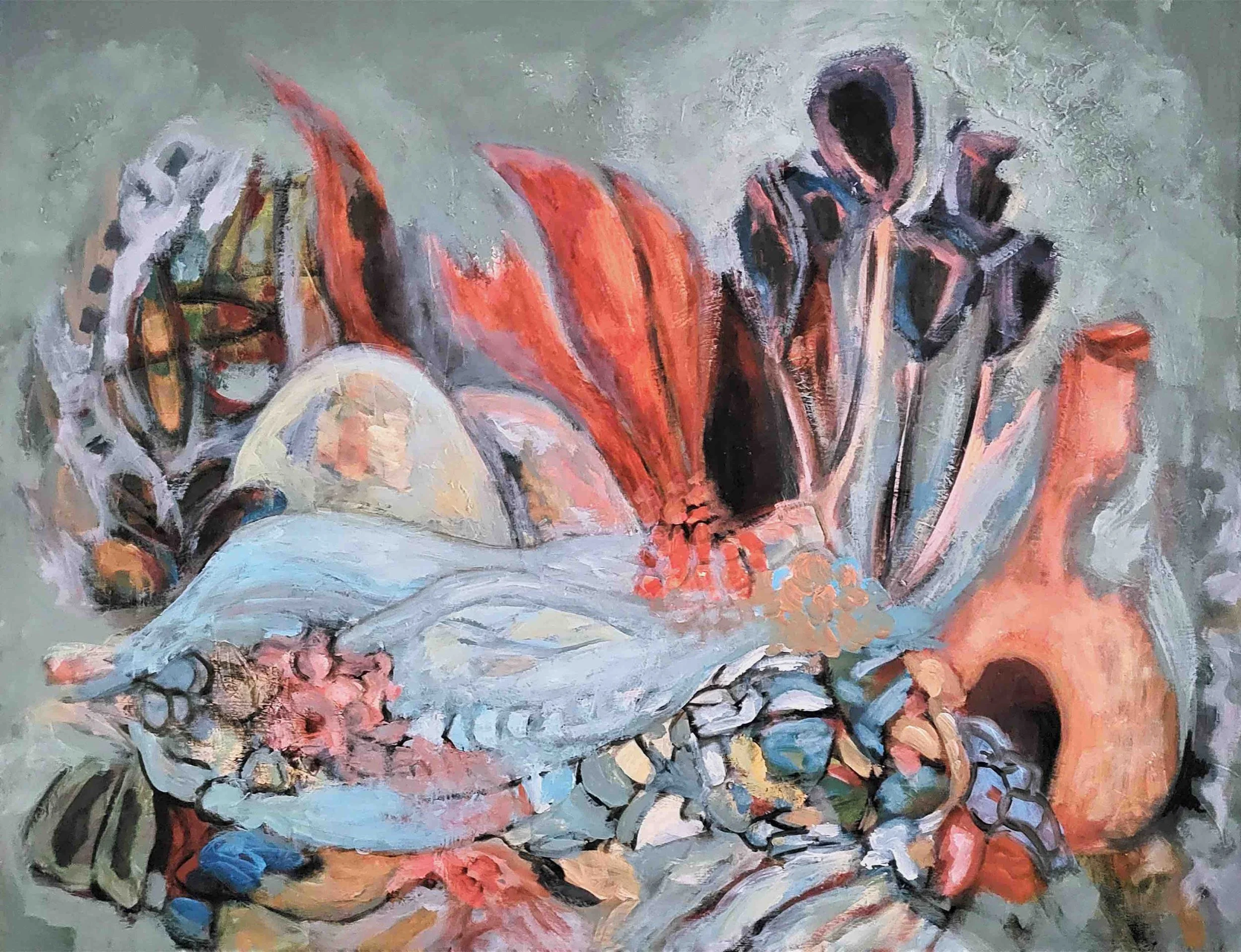 The Forgotten Garden, 2025. Acrylic on canvas — 92 x 120 x 3.8 cm.