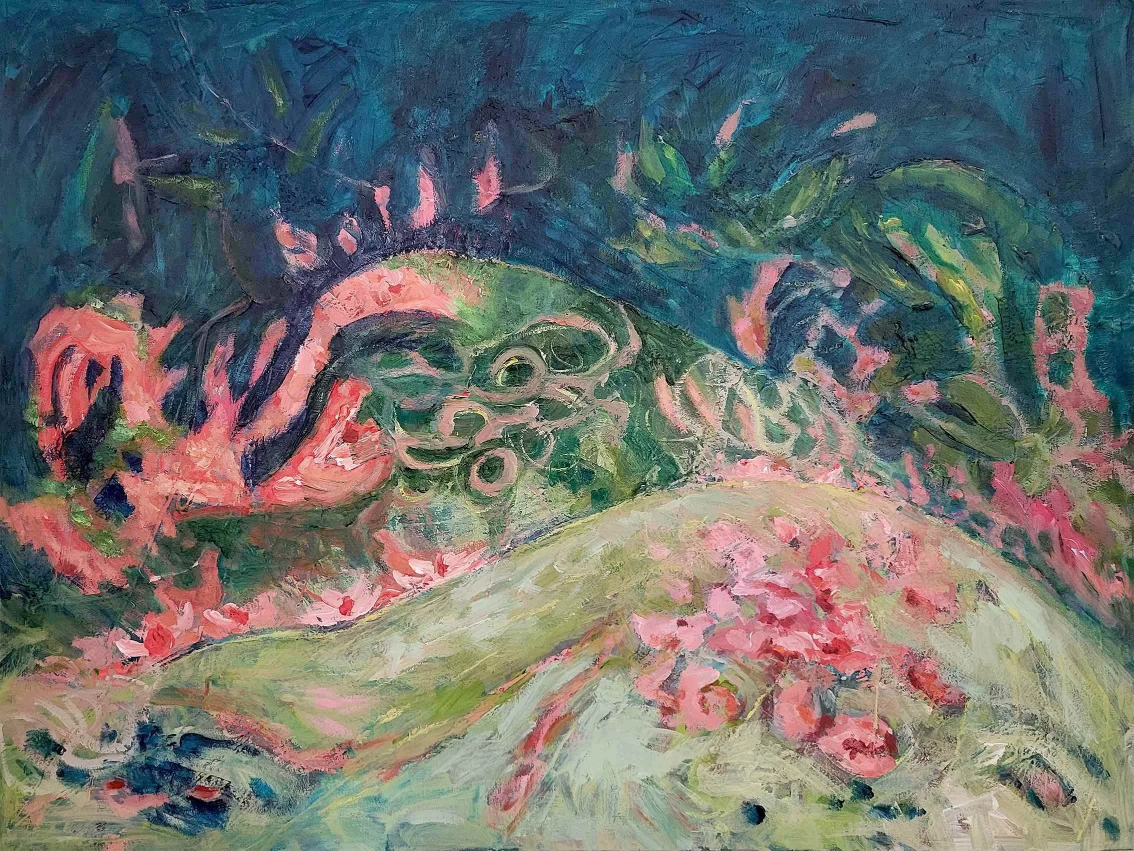 Born From The Gale, 2026. Acrylic on canvas — 80 x 60 x 4 cm