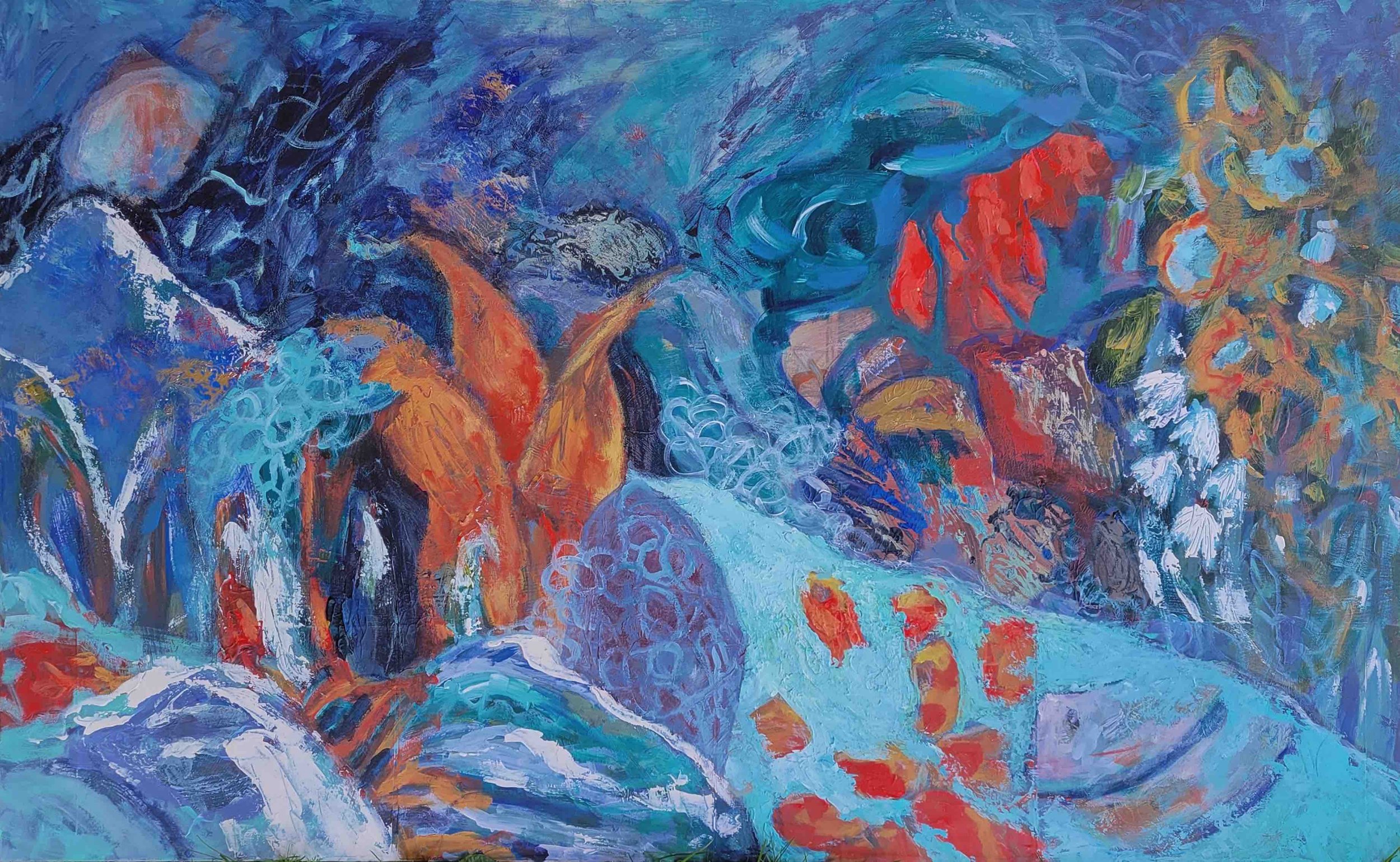 Tides Of Freyja, 2026. Mixed media on canvas — 80 x 130 x 4 cm.