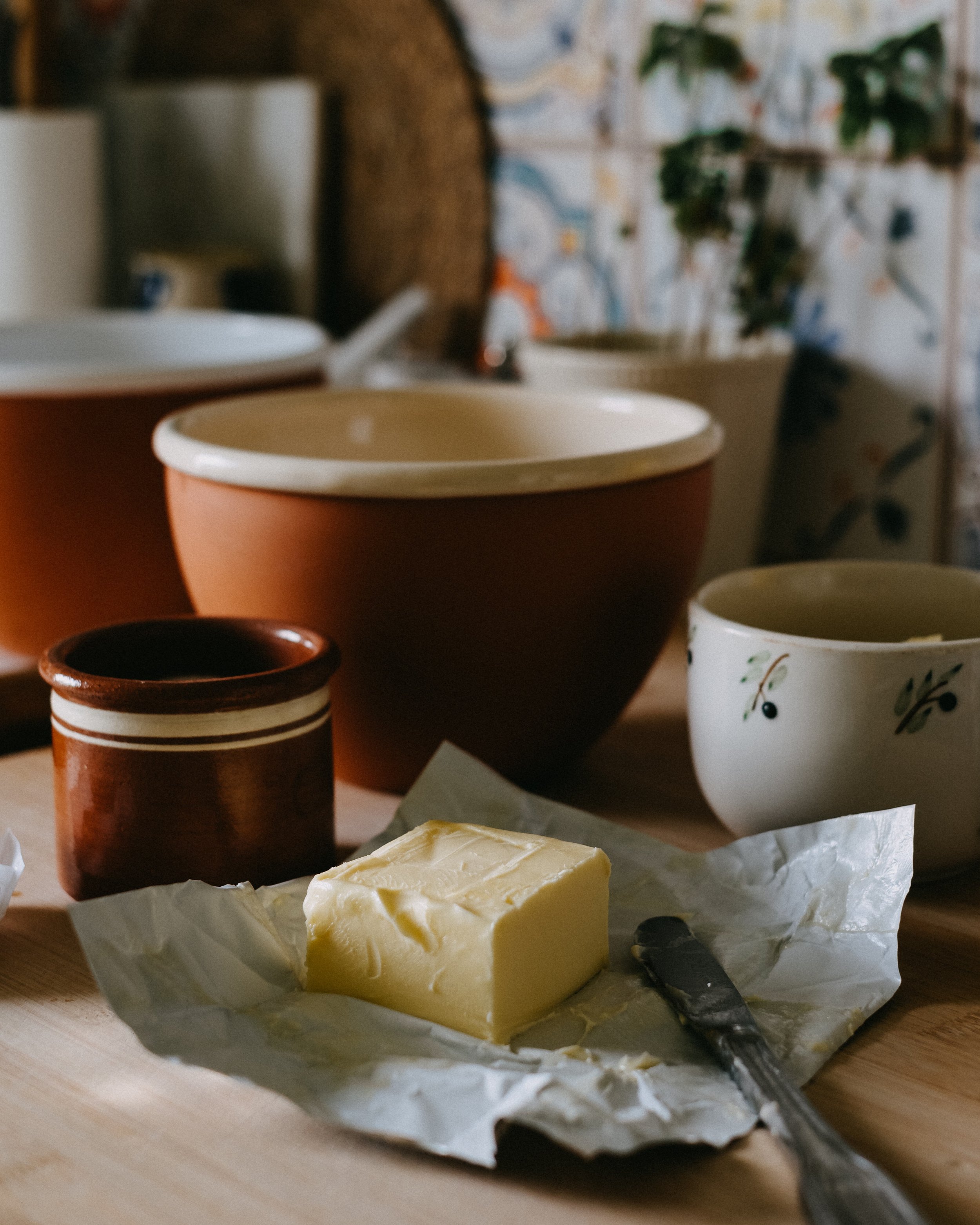 Homemade cinnamon rolls dough, moody food photography in a Scandinavian style kitchen