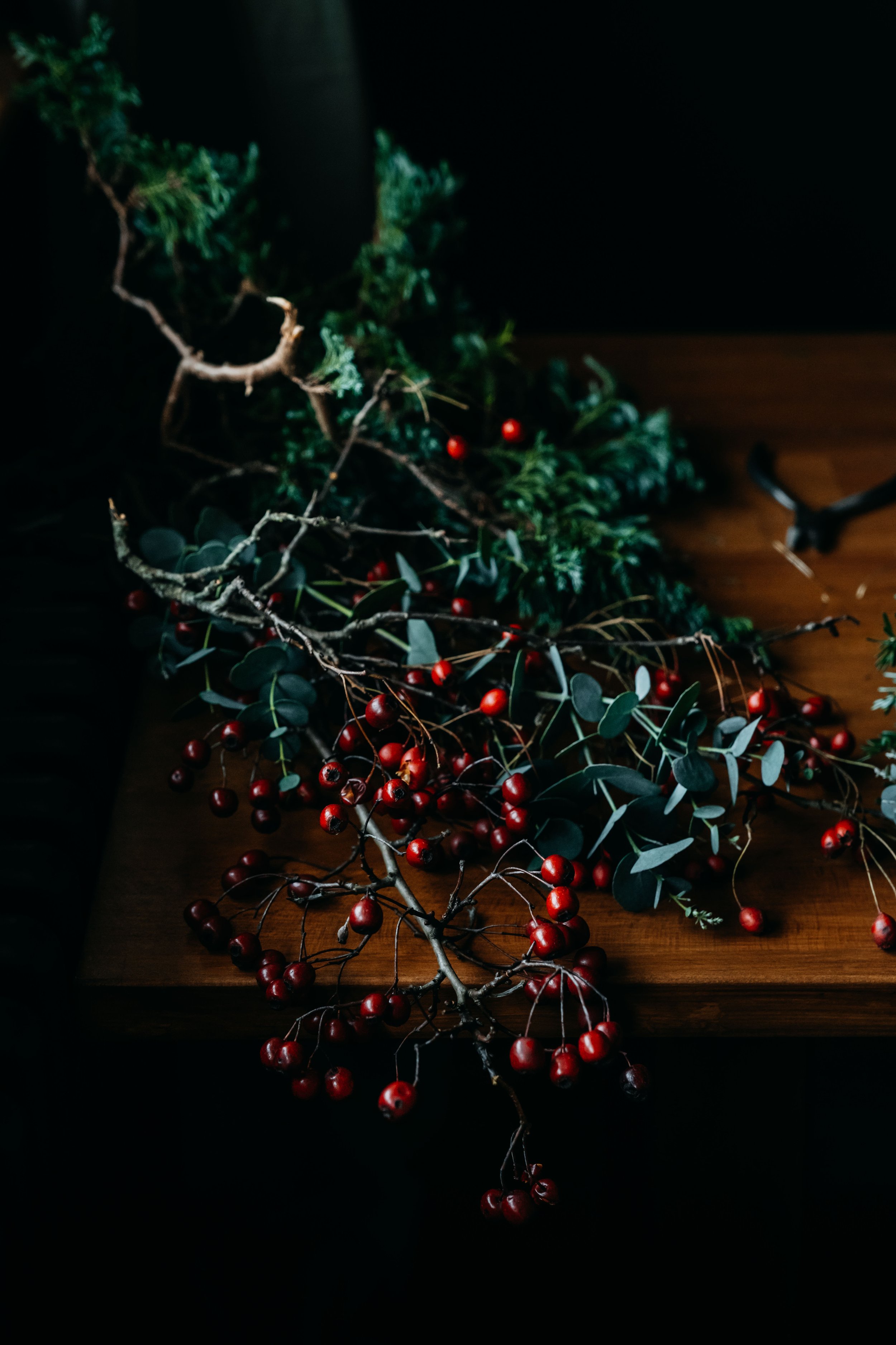 Foraged foliage for wreath making 