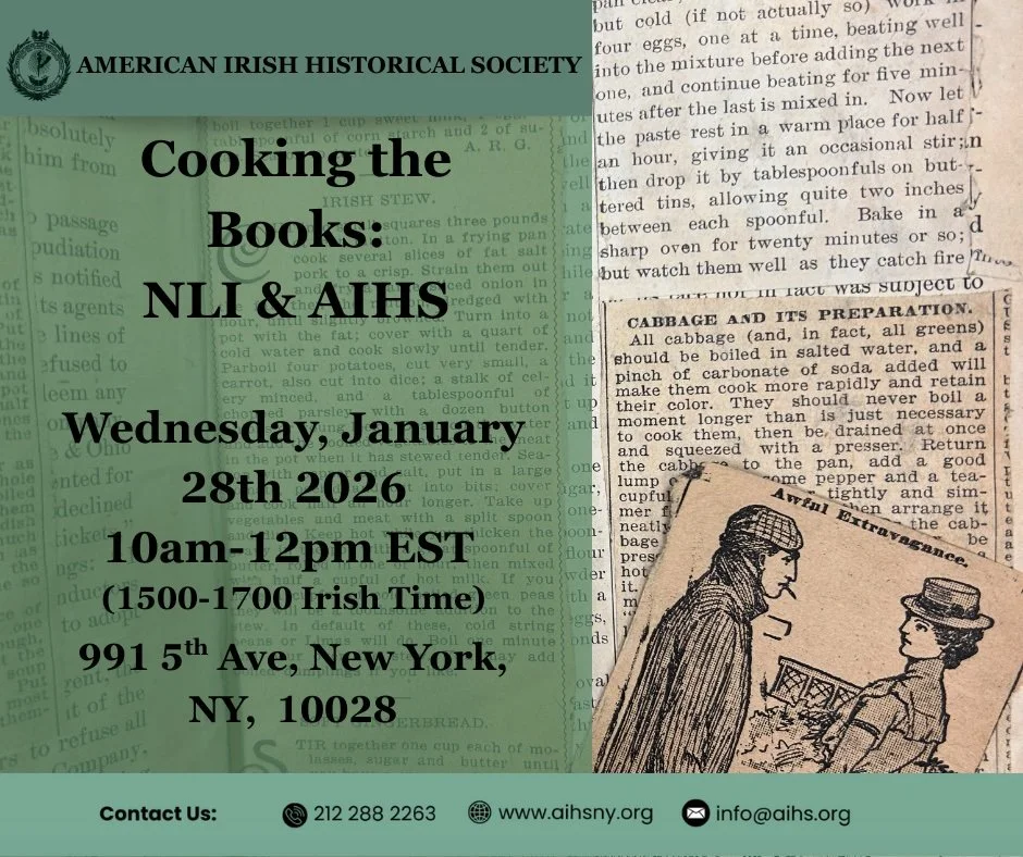 AIHS & National Library of Ireland: Cooking the Books Across the Ocean