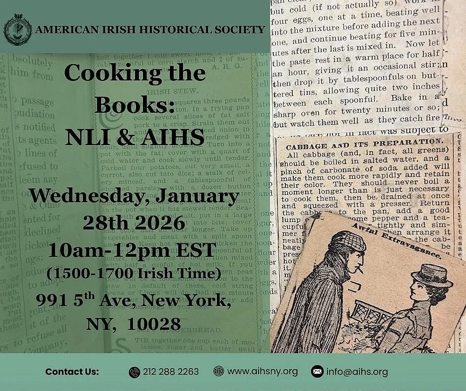 AIHS & National Library of Ireland: Cooking the Books Across the Ocean
