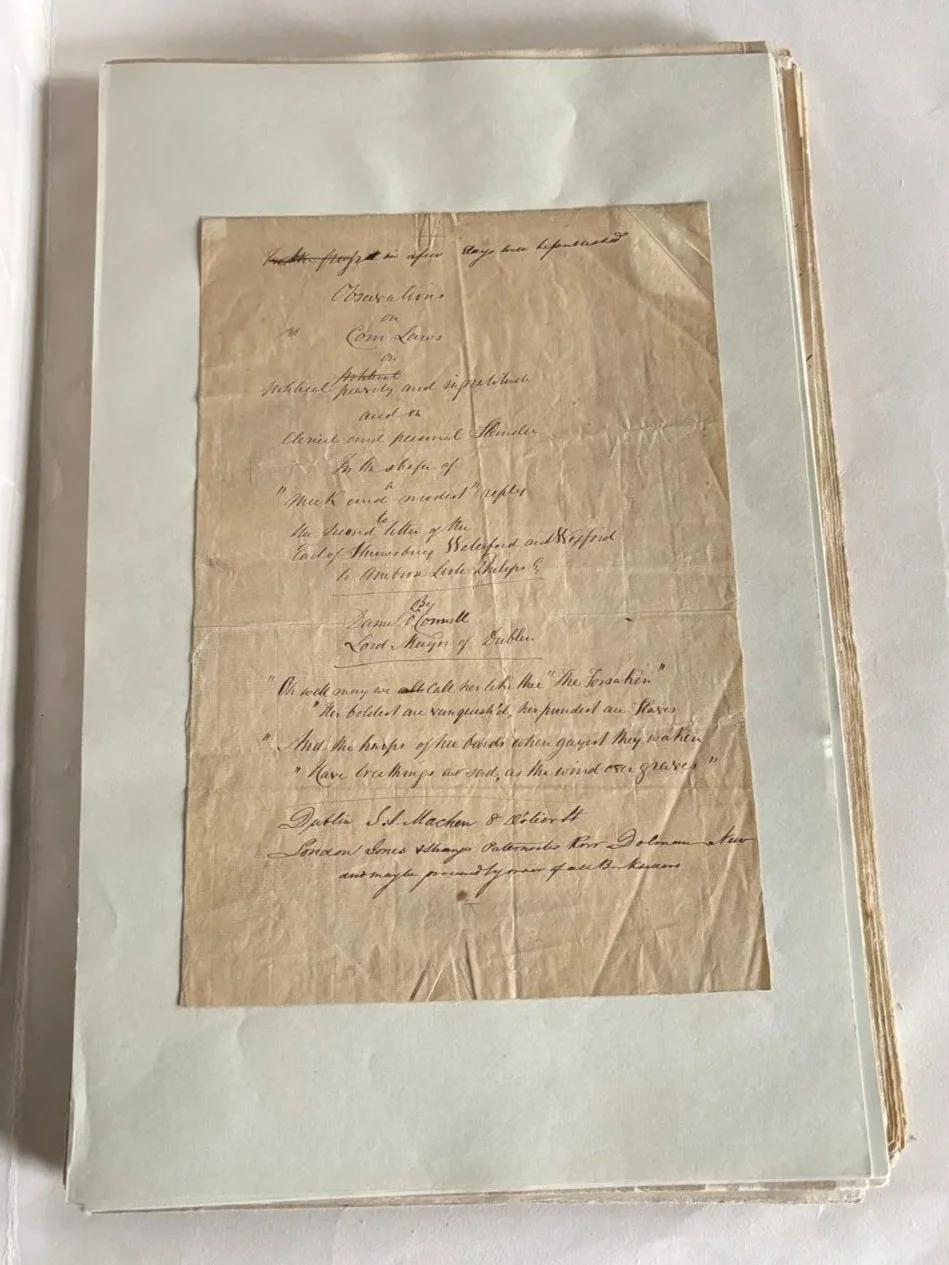  Original, 126-page Handwritten Manuscript by Daniel O’Connell, Lord Mayor of Dublin, 1775-1847 
