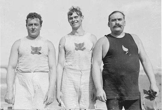  Irish Whales, John Flanagan and Martin Sheridan of the Irish American Athletics Club at the 1904 Summer Olympics. All three native Irishmen were also New York City Police officers. 