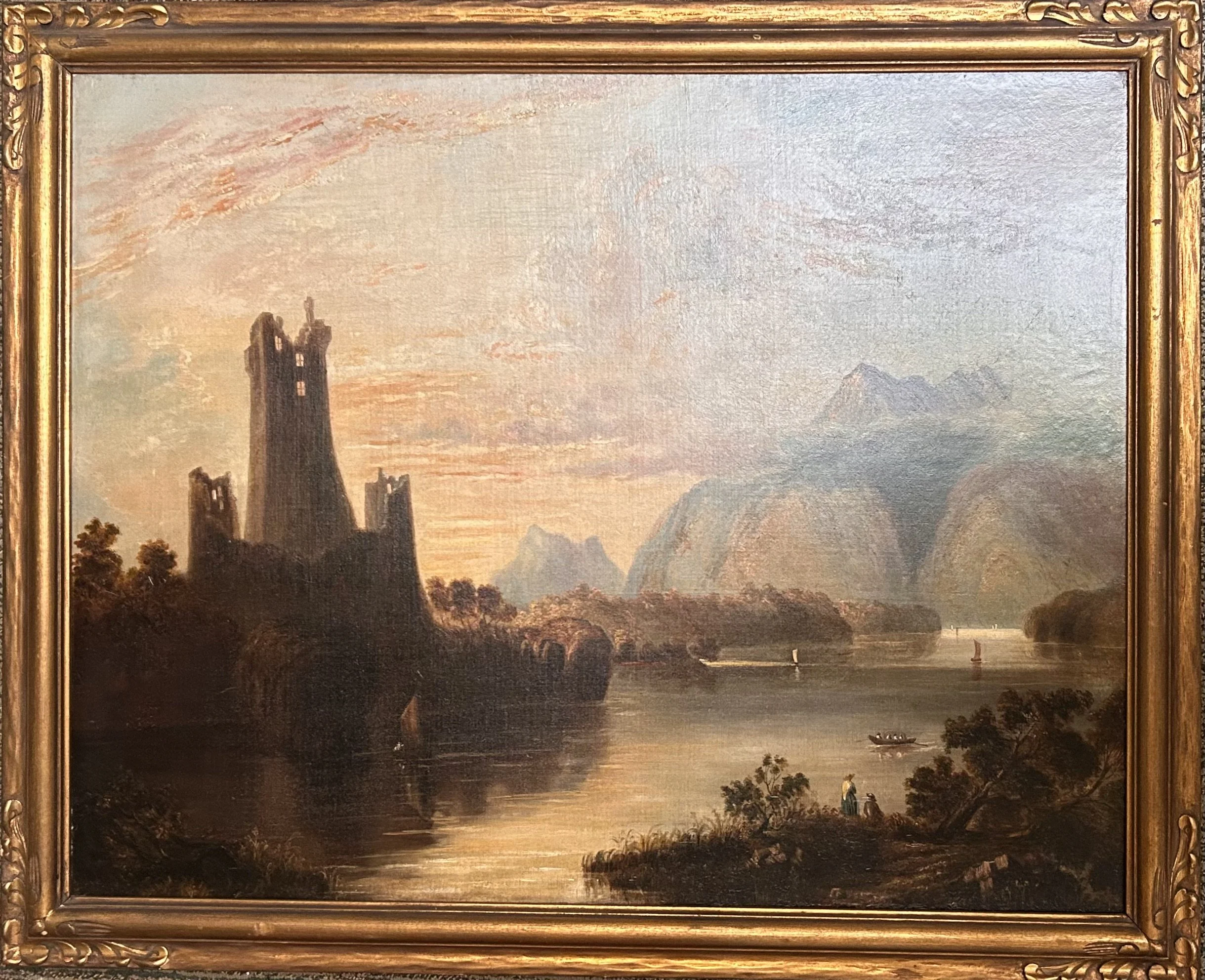  “Ross Castle, on the Lakes of Killarney” Sarah E. Hanley, oil on canvas, c. 1935 
