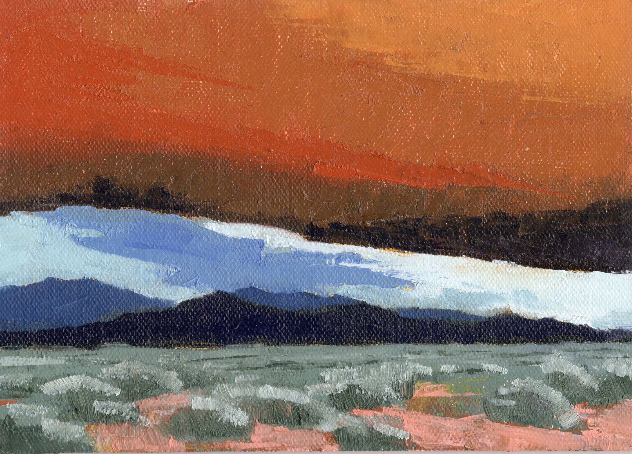 Smoke cloud. Oil on canvas panel. 5x7 inches.