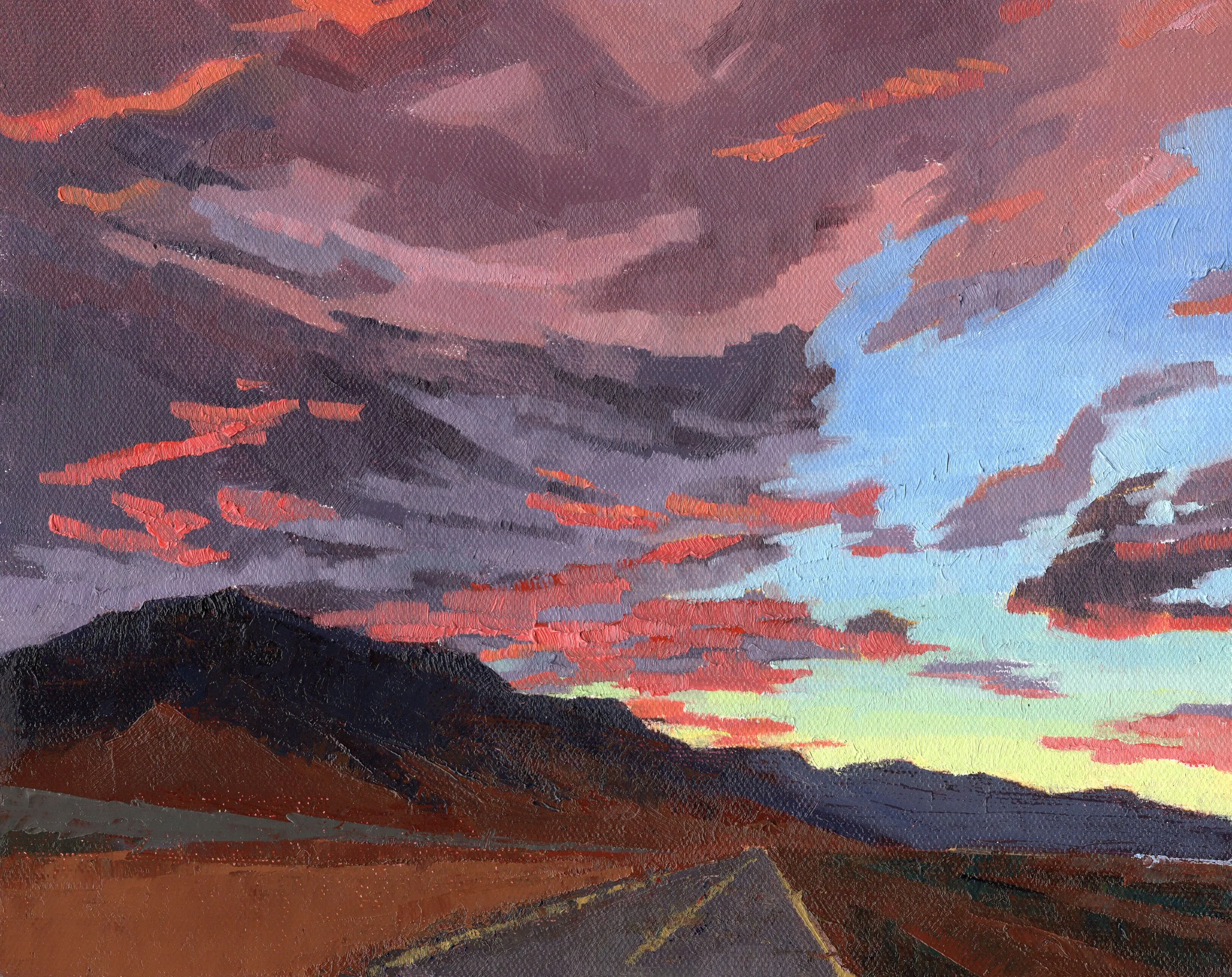 Desert highway. Oil on canvas panel. 8x10 inches.