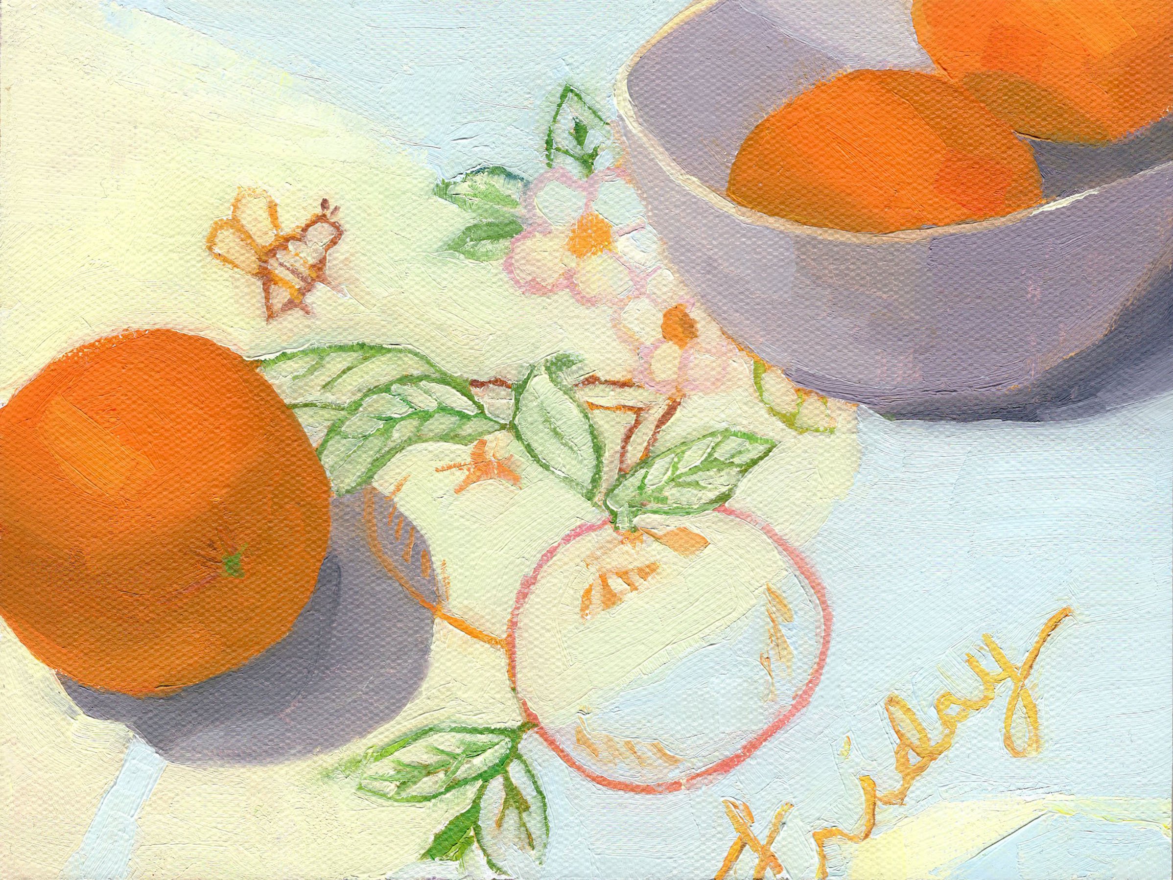 Oranges on Friday. Oil on canvas panel. 6x8 inches.