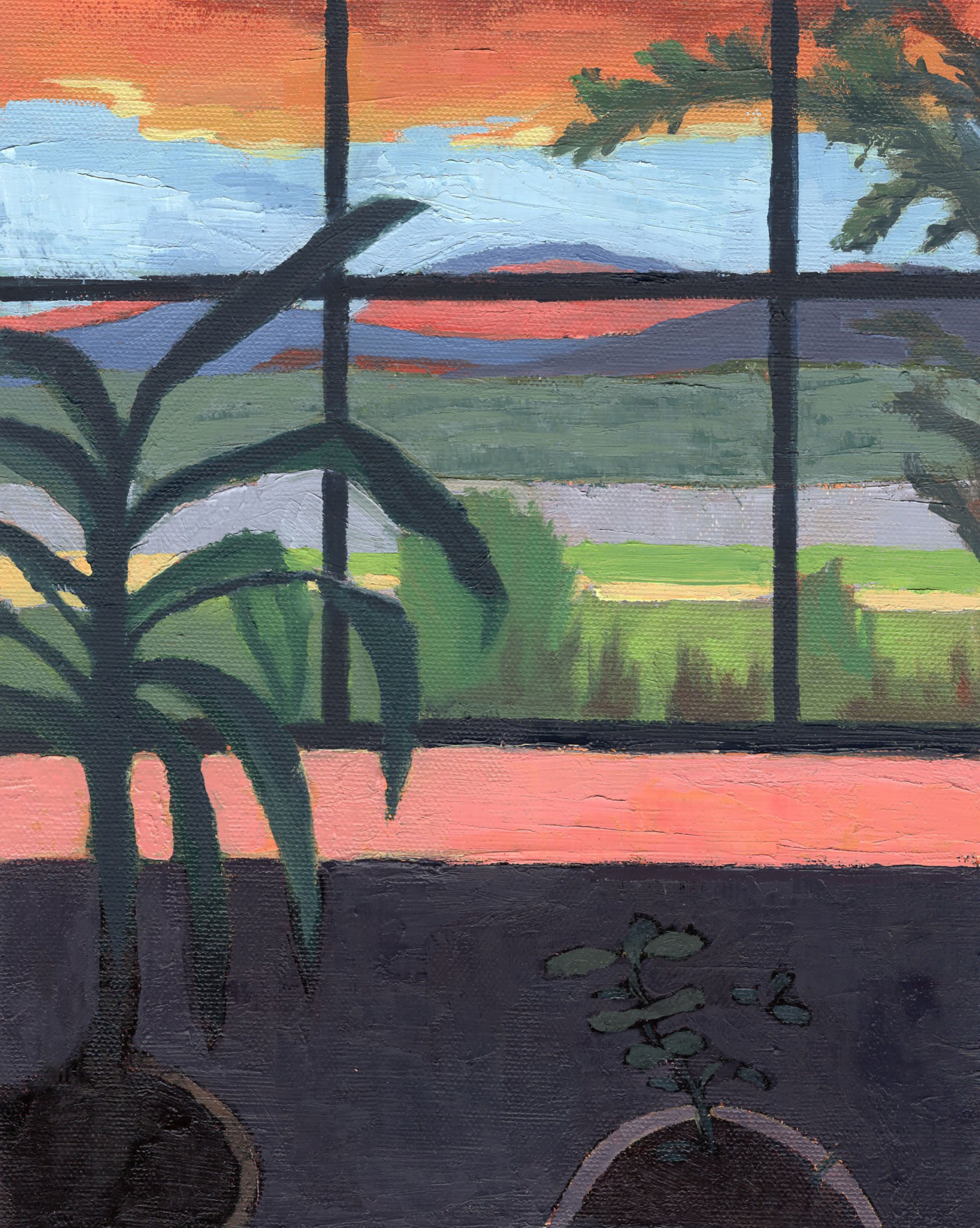 Smoke view. Oil on canvas panel. 10x8 inches. 