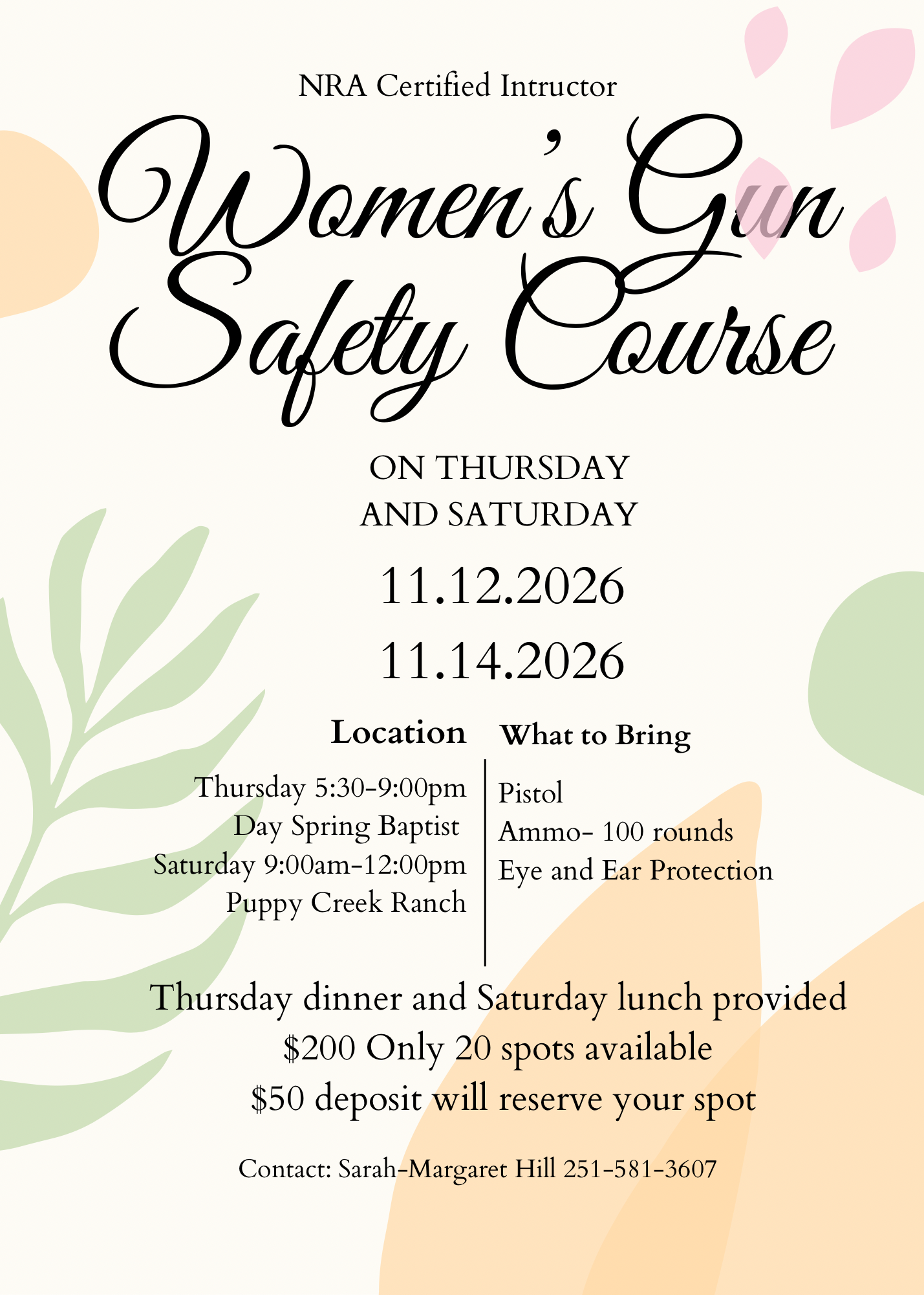 Women's Gun Safety Course