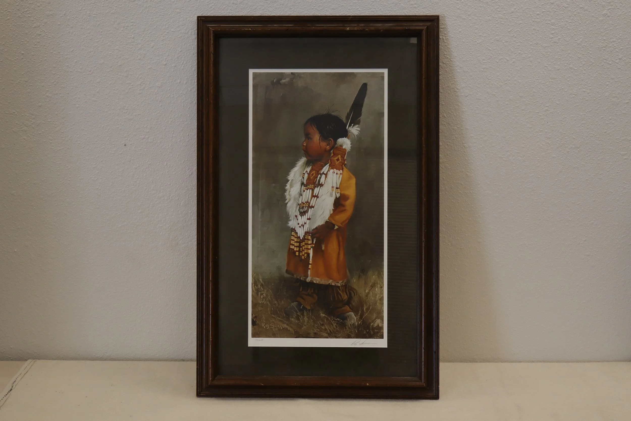 Ray Swanson "Little Sioux" Framed Print, art, watercolor, decor, native american, first nation, interior design