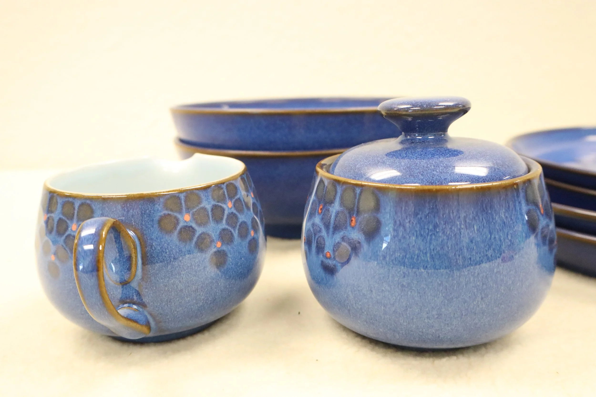 Vintage Denby Midnight Tableware Set, british, stoneware, ceramic, vtg, rare, collectible