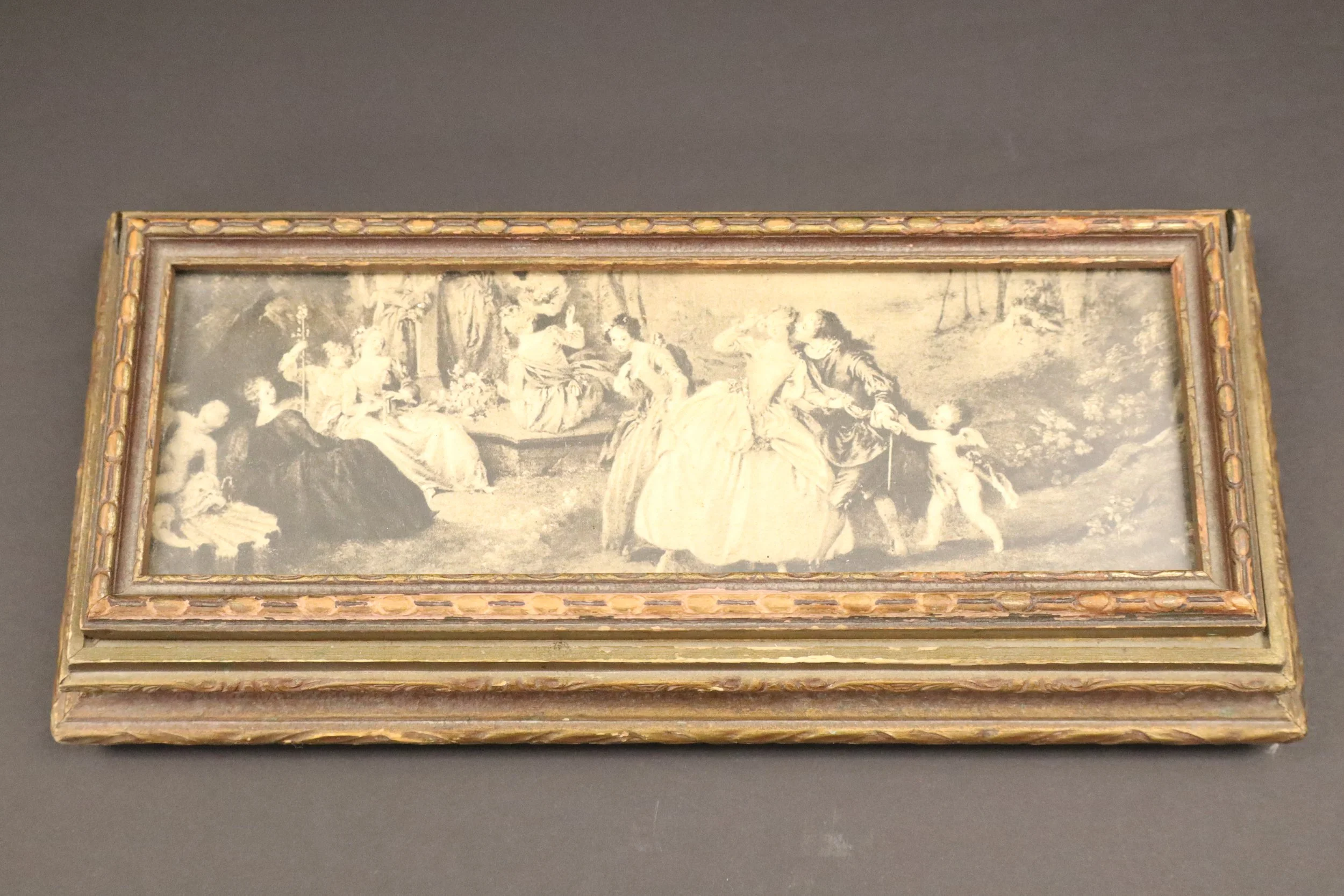 Vintage Rococo Style Jewelry Box, victorian, fancy, rare, collectible, vtg, classic, decor, wood, hardwood, art