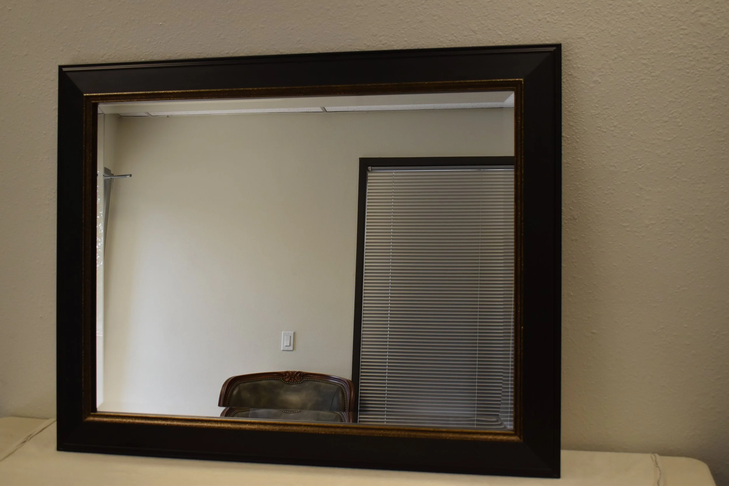 Elegant, Black & Silver Large Mirror, large, decor, large mirror, 30x40, silver