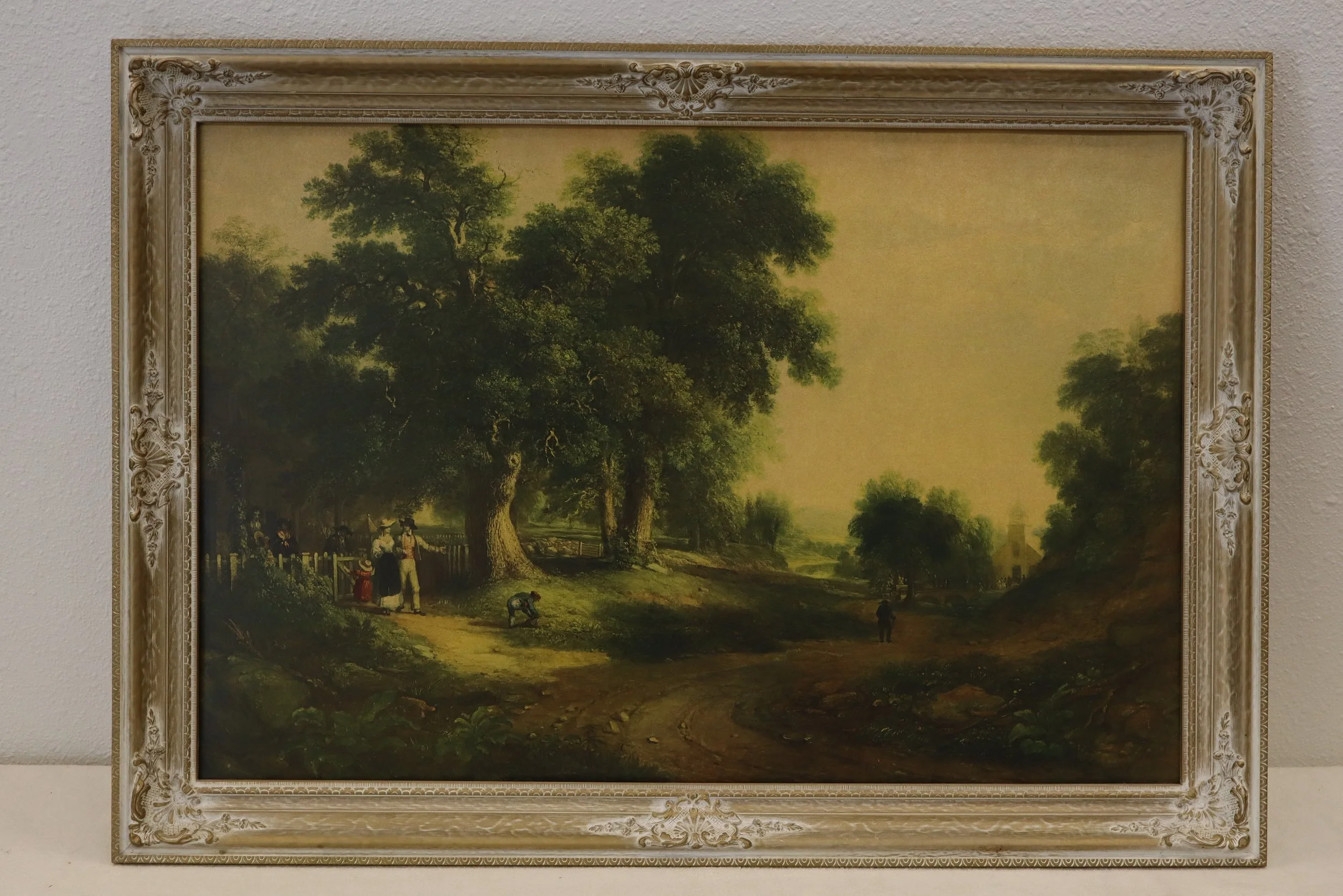 Sunday Morning, Going to Church – 1839 Landscape by Asher B. Durand Reproduction, painting, art, decor, rare, vtg, vintage, classic, collectible, americana, early america, 19th century