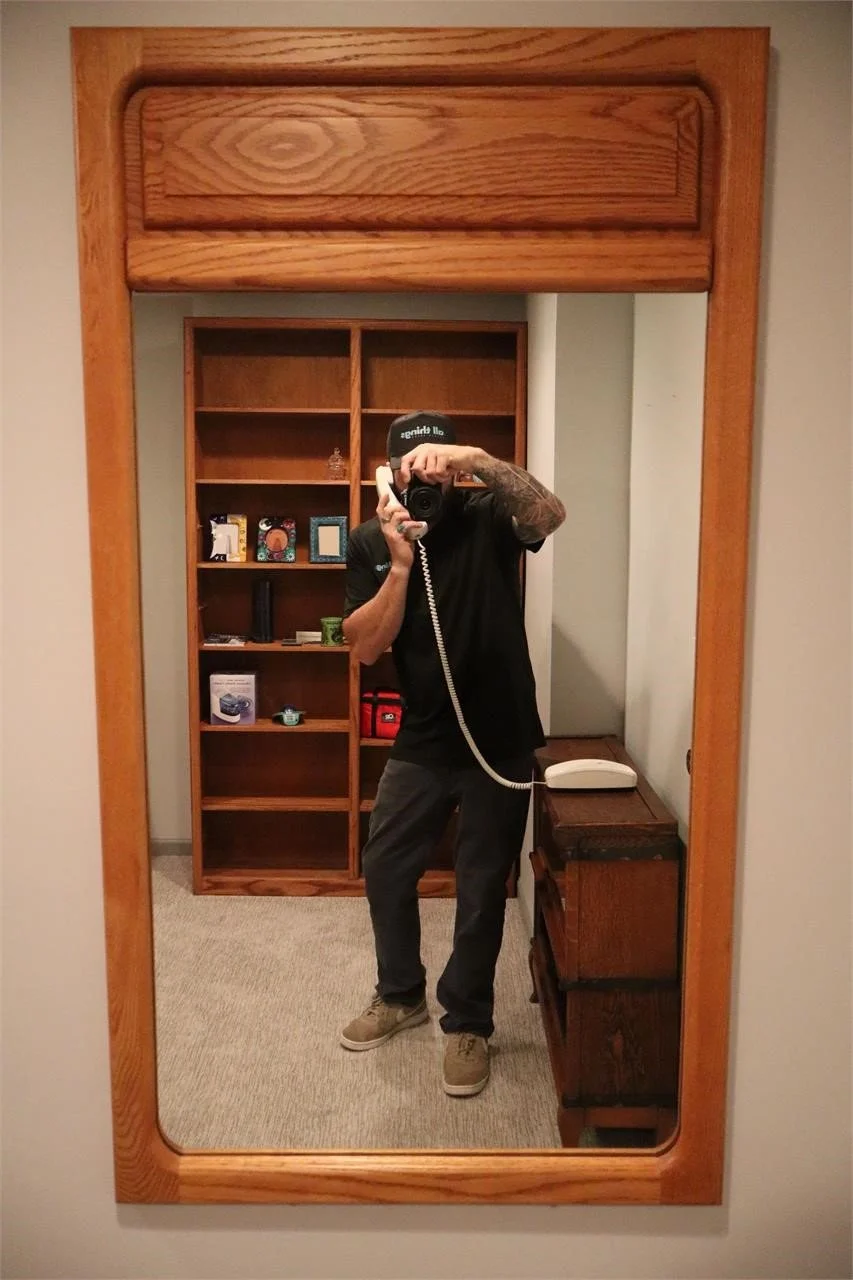 Stanley Oak Framed Wall Mirror, wood, solid wood, hardwood, mirror, vtg, vintage