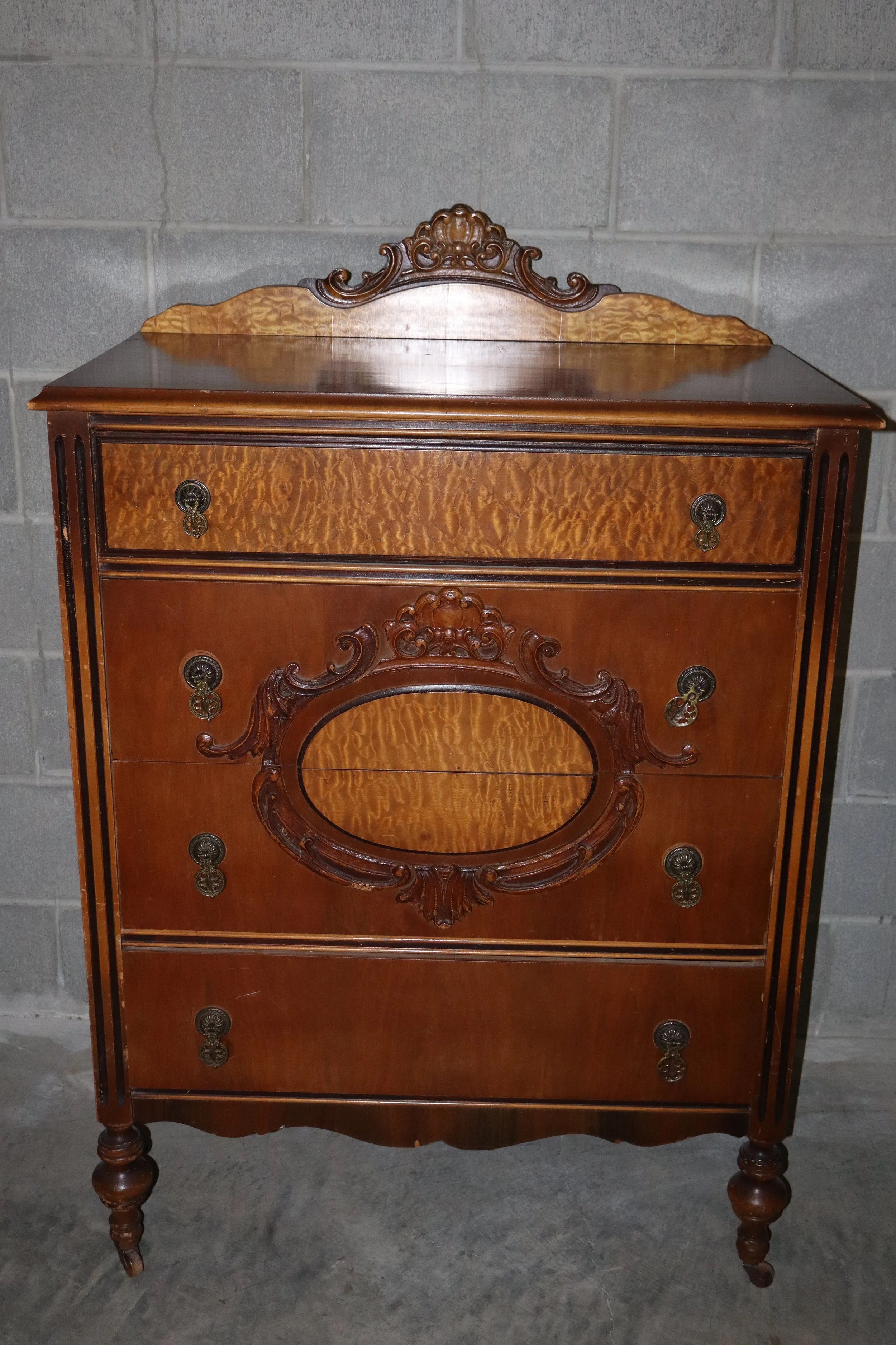 Peck & Hills Vintage Victorian 4-Drawer Tall Chest, rare, vtg, vintage, furniture