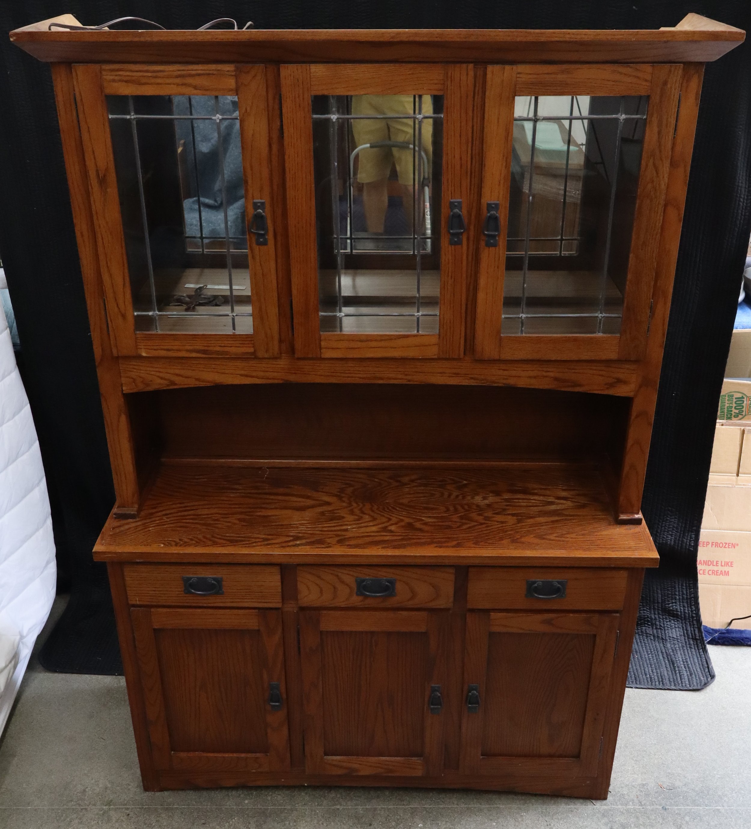 Sunny Designs Walnut China Hutch & Mission Buffet, rustic, made in mexico, wood, furniture, classic design, glass