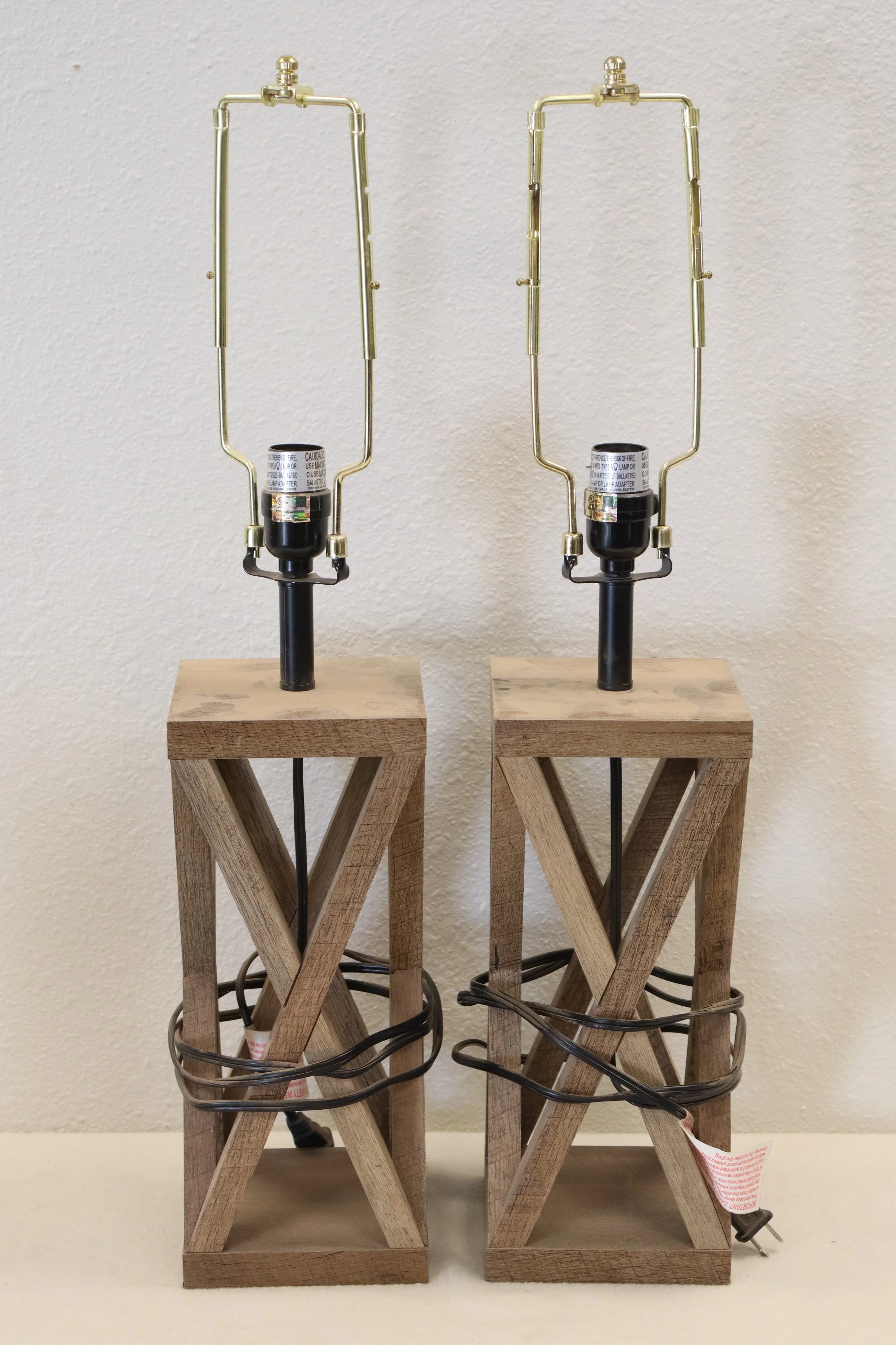 Better Homes & Gardens Weathered Finish X-Frame Lamp Base, lamp, lampbase, rustic, shabby chic, light, lighting