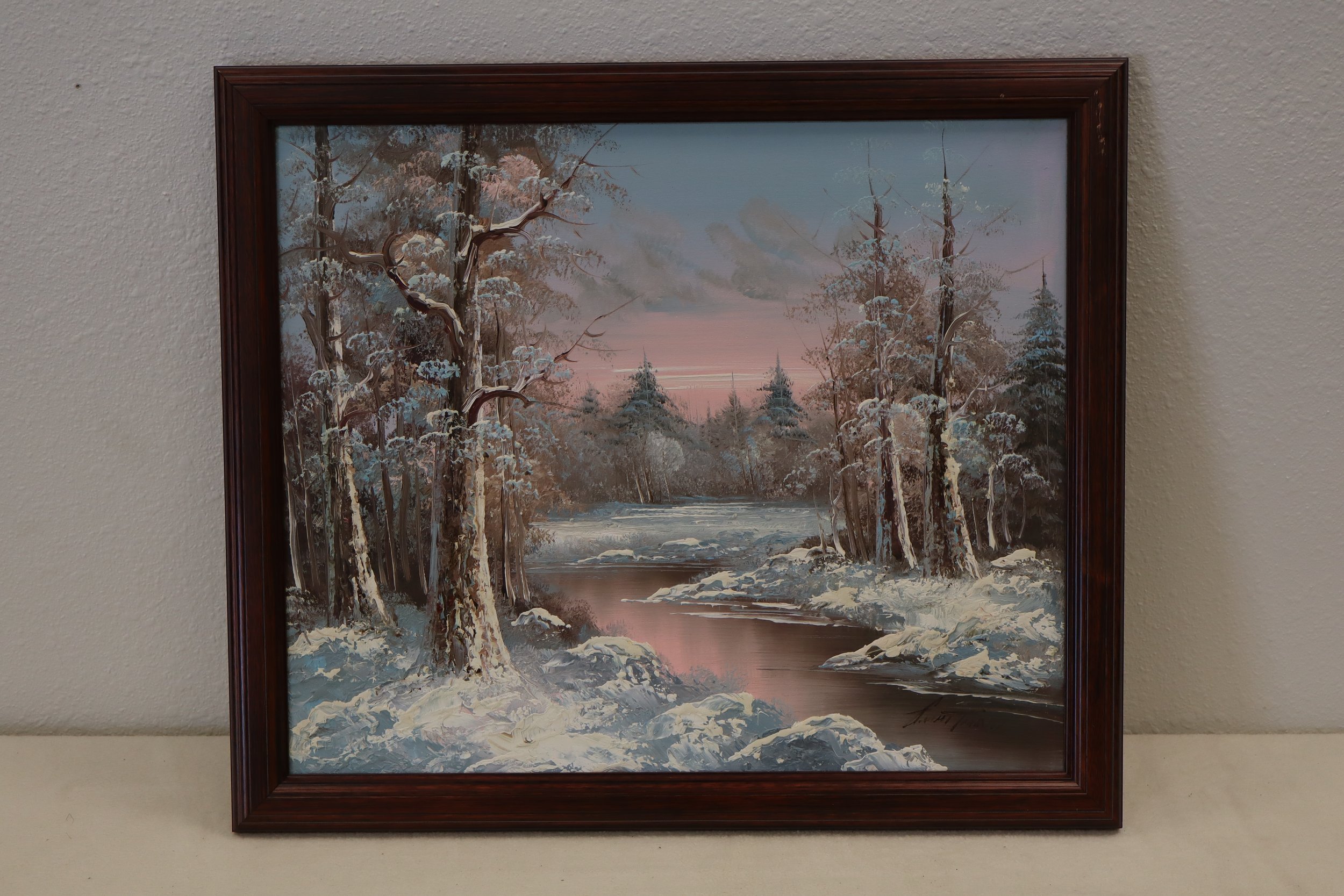 george whitman, oiling painting, winterscape, landscape, painting, art, artist, decor,