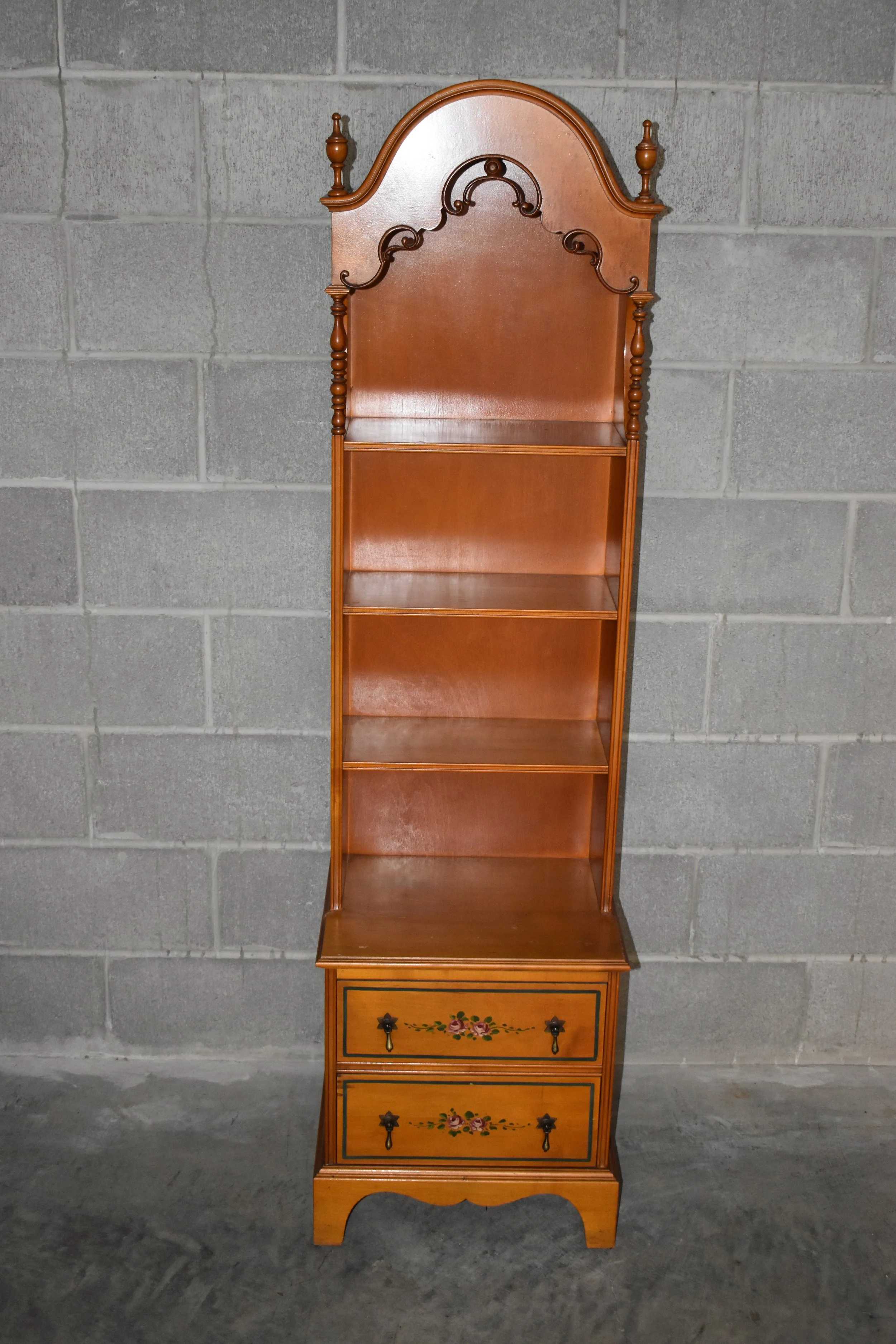 Rockford Colonial Desk Co. Vintage Queen Anne Style Open Secretary Bookcase, classic, vtg, vintage, rare, hand-built