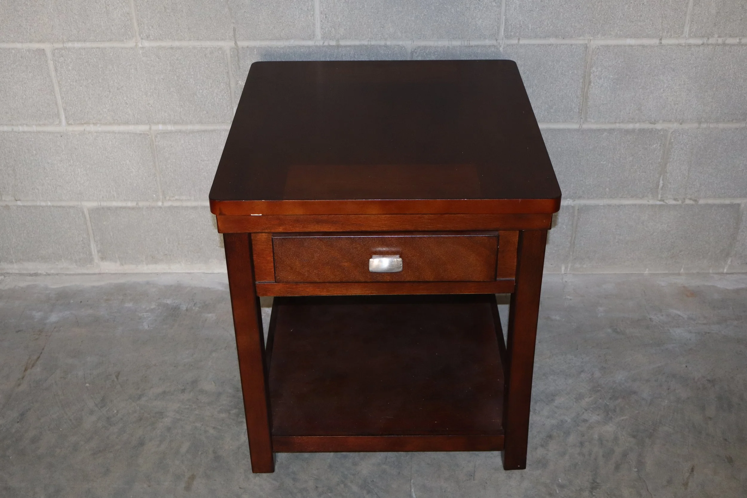 Wood End Table with Storage, wood, furniture, decor, vtg vintage, classic,